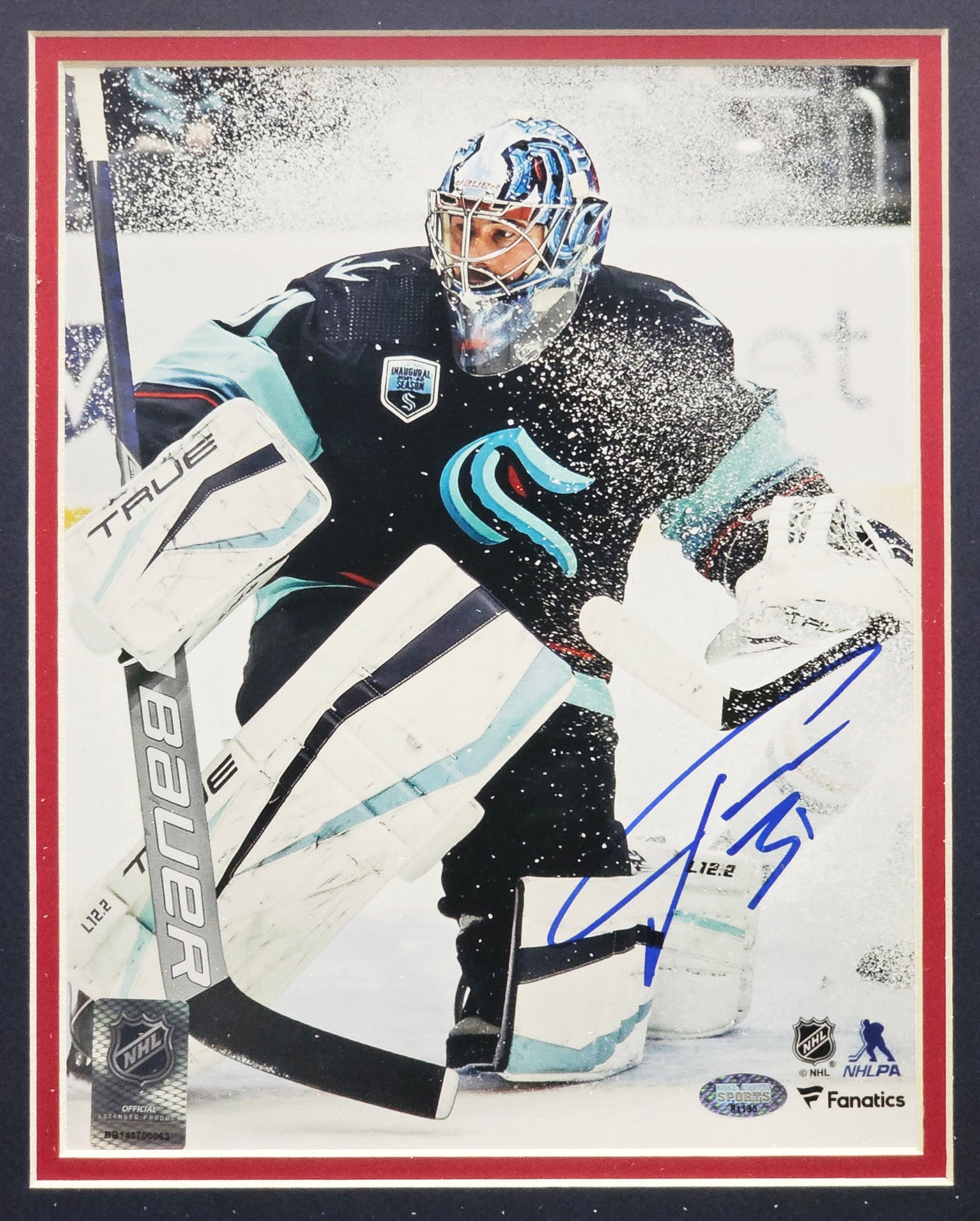 Philipp Grubauer Autographed Framed 8x10 Photo Seattle Kraken MCS Holo #81135