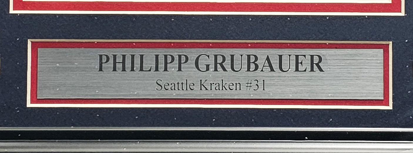 Philipp Grubauer Autographed Framed 8x10 Photo Seattle Kraken MCS Holo #81135