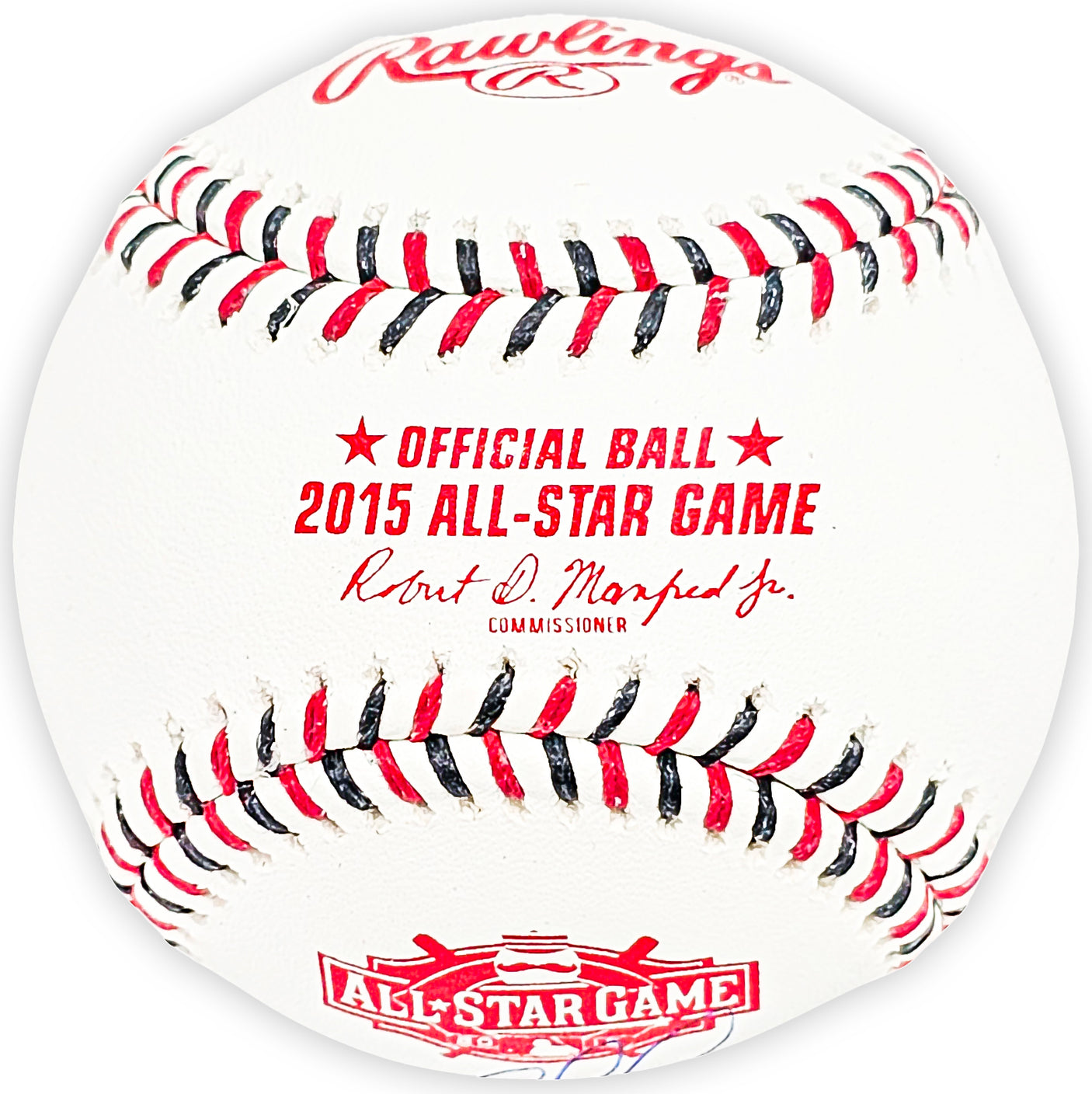 Salvador Perez Autographed Official 2015 All Star Game Logo Game Baseball Kansas City Royals Beckett BAS Witness Stock #216041