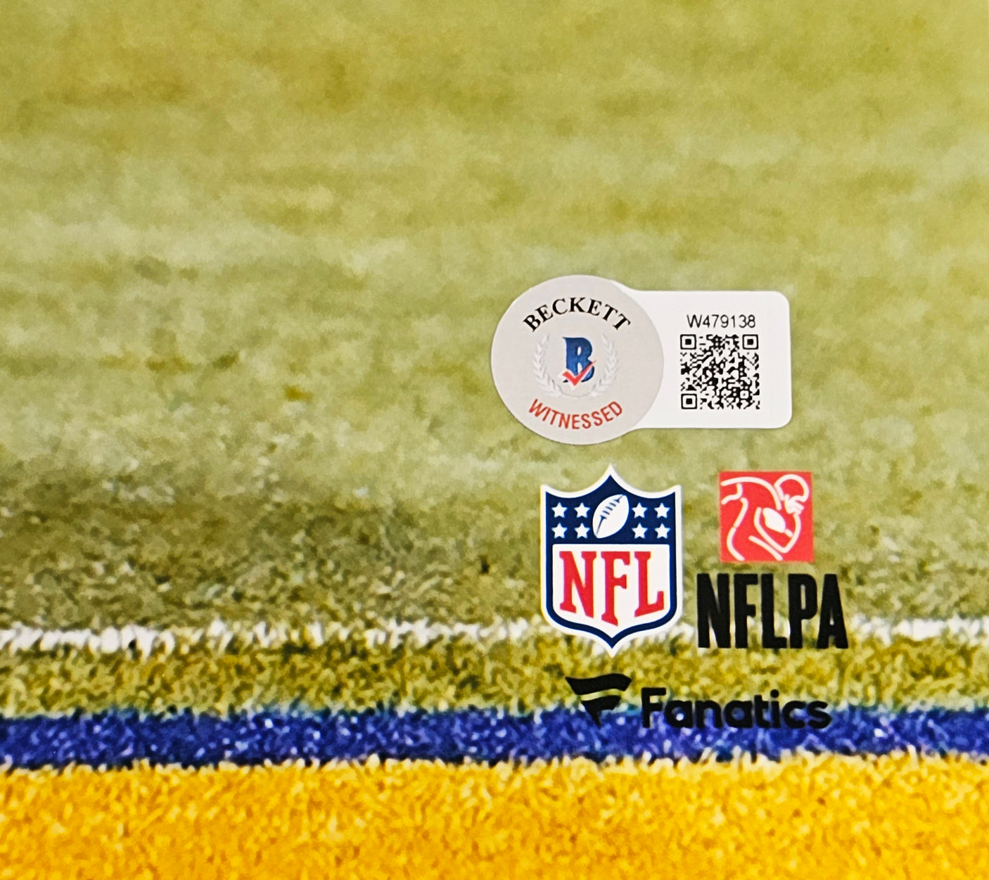 Justin Fields Autographed 16x20 Photo Chicago Bears Diving Beckett BAS Witness Stock #216736