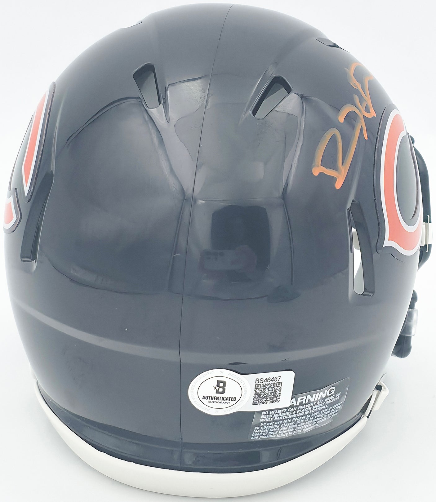 Devin Hester Autographed Chicago Bears Blue Speed Mini Helmet Beckett BAS QR #BS46487