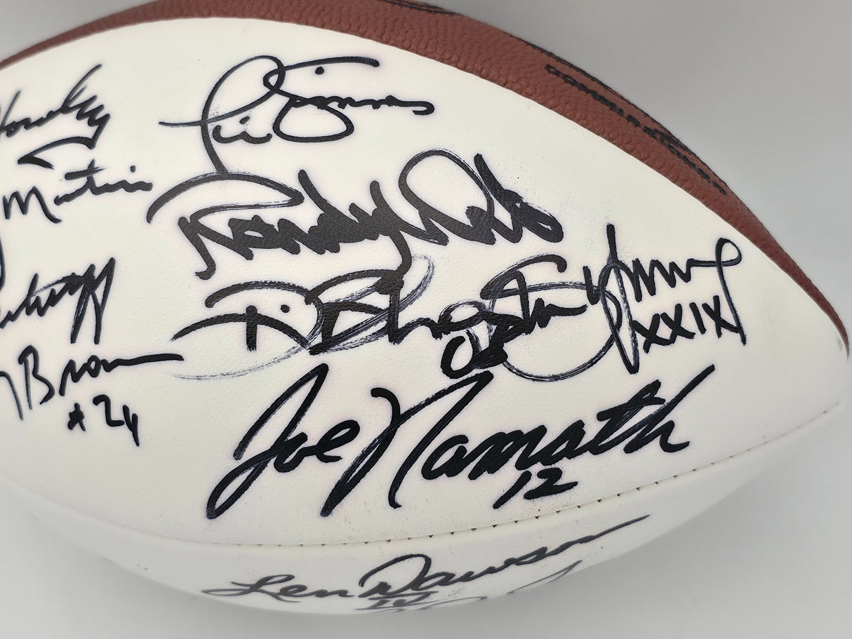 Super Bowl MVP's Autographed Official White Wilson NFL Football With 16 Signatures including Joe Namath PSA/DNA #AB10151