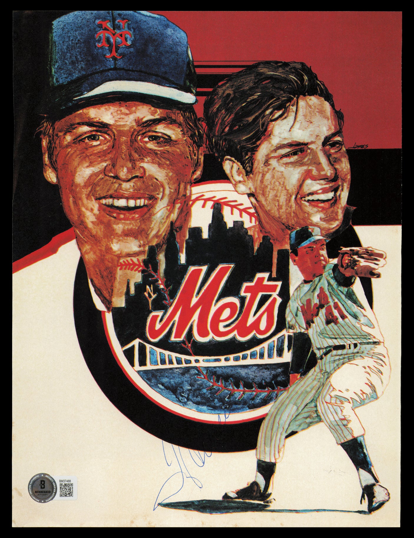 Tom Seaver Autographed 8x11 Magazine Page Photo New York Mets Beckett BAS QR #BM37488