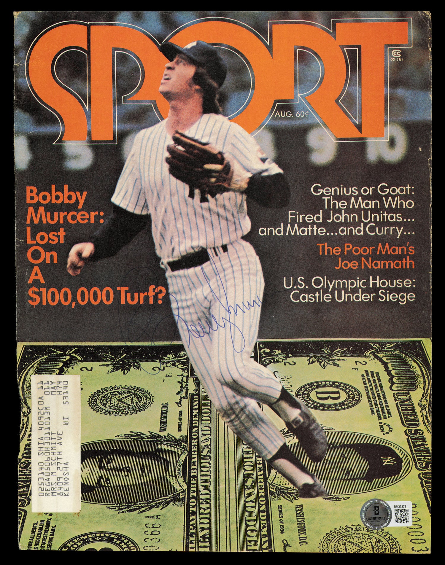 Bobby Murcer Autographed Sport Magazine Cover New York Yankees Beckett BAS QR #BM37373