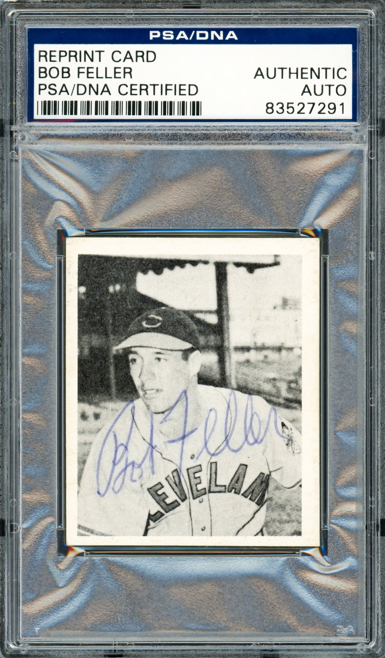 Bob Feller Autographed 1978 Reprint 1948 Bowman Card #5 Cleveland Indians PSA/DNA #83527291