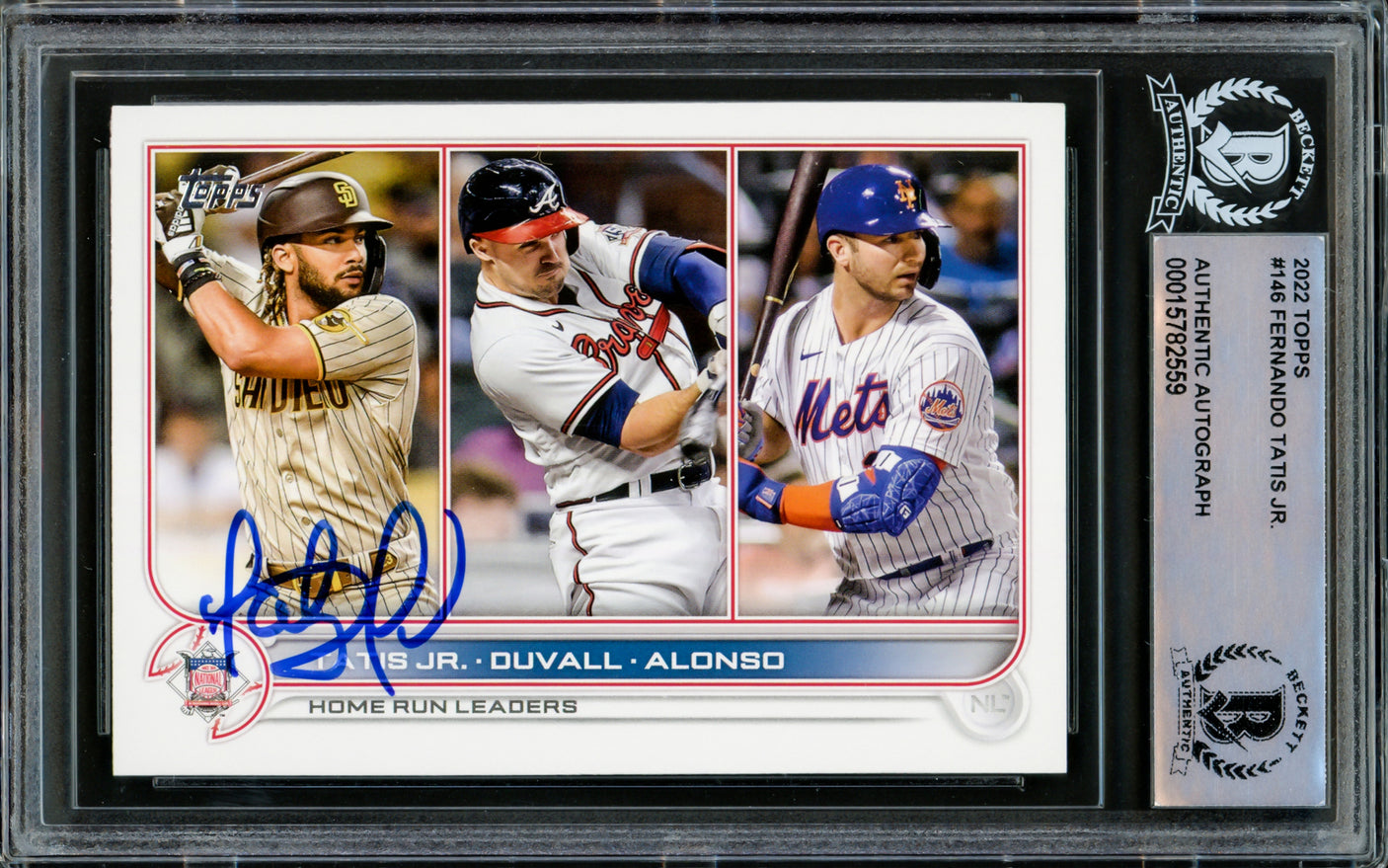 Fernando Tatis Jr. Autographed 2022 Topps Card #146 San Diego Padres Beckett BAS Stock #216882