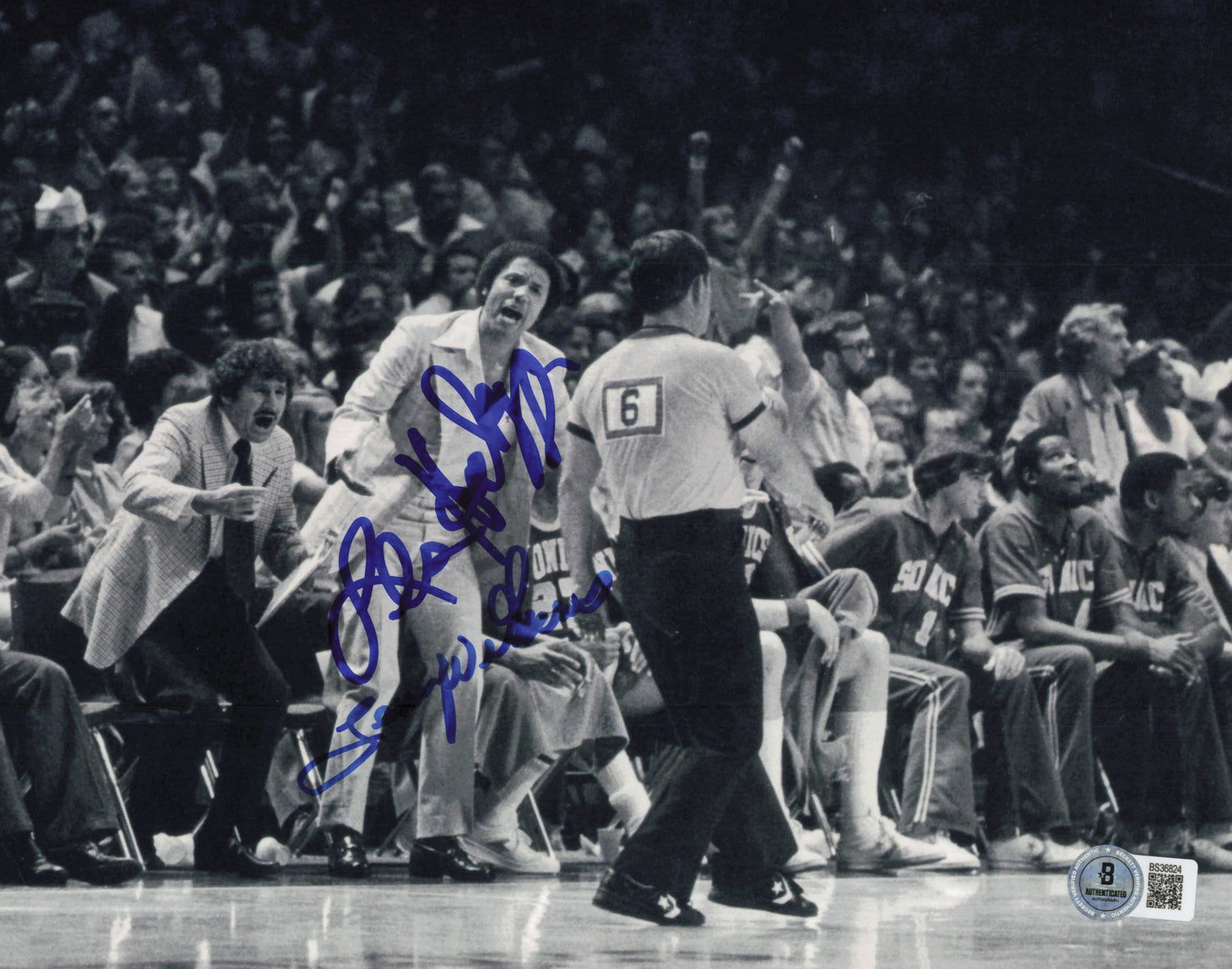 Lenny Wilkens & Les Habegger Autographed 8x10 Photo Seattle Supersonics Beckett BAS QR #BS36824