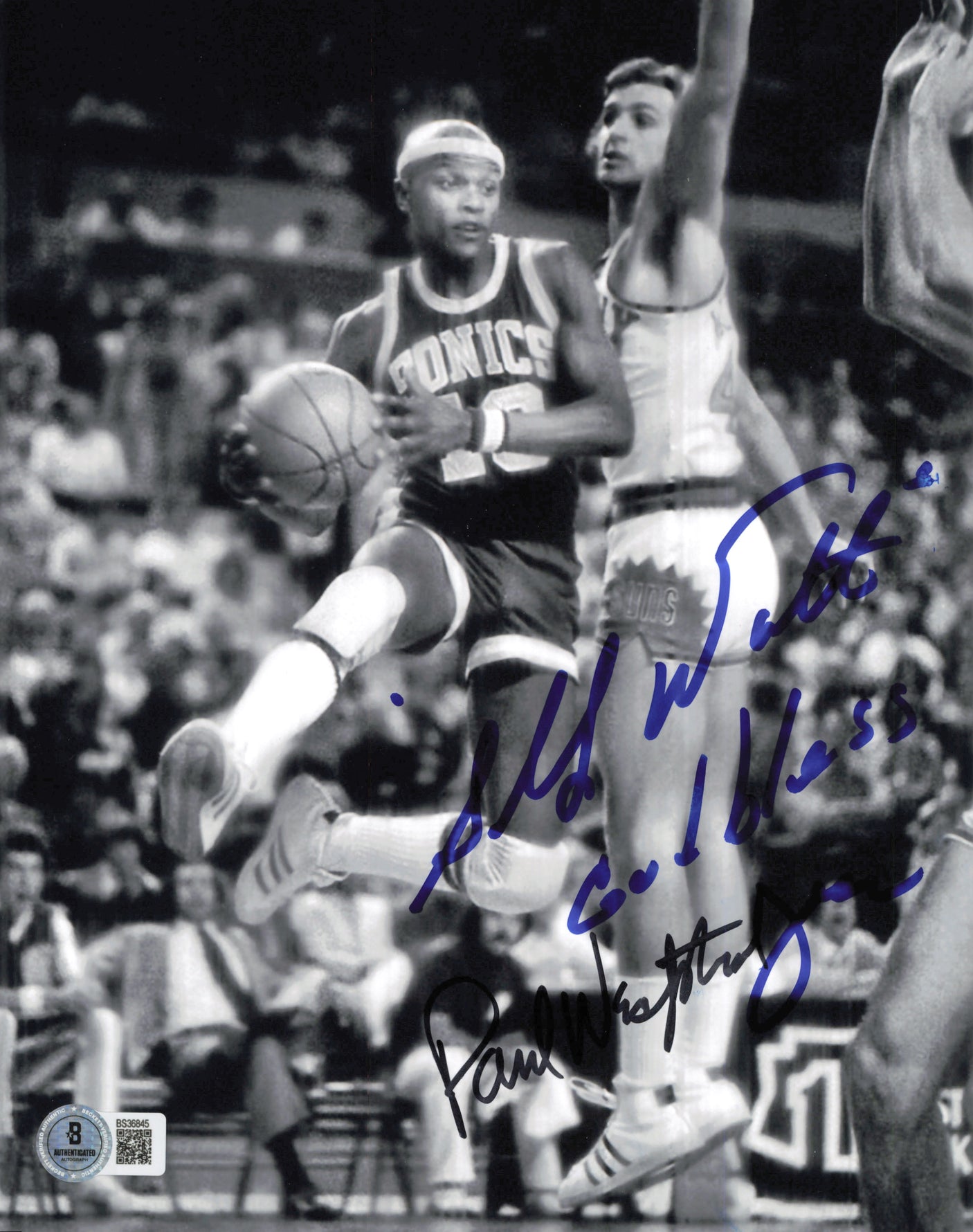 Paul Westphal & Slick Watts Autographed 8x10 Photo Beckett BAS QR #BS36845