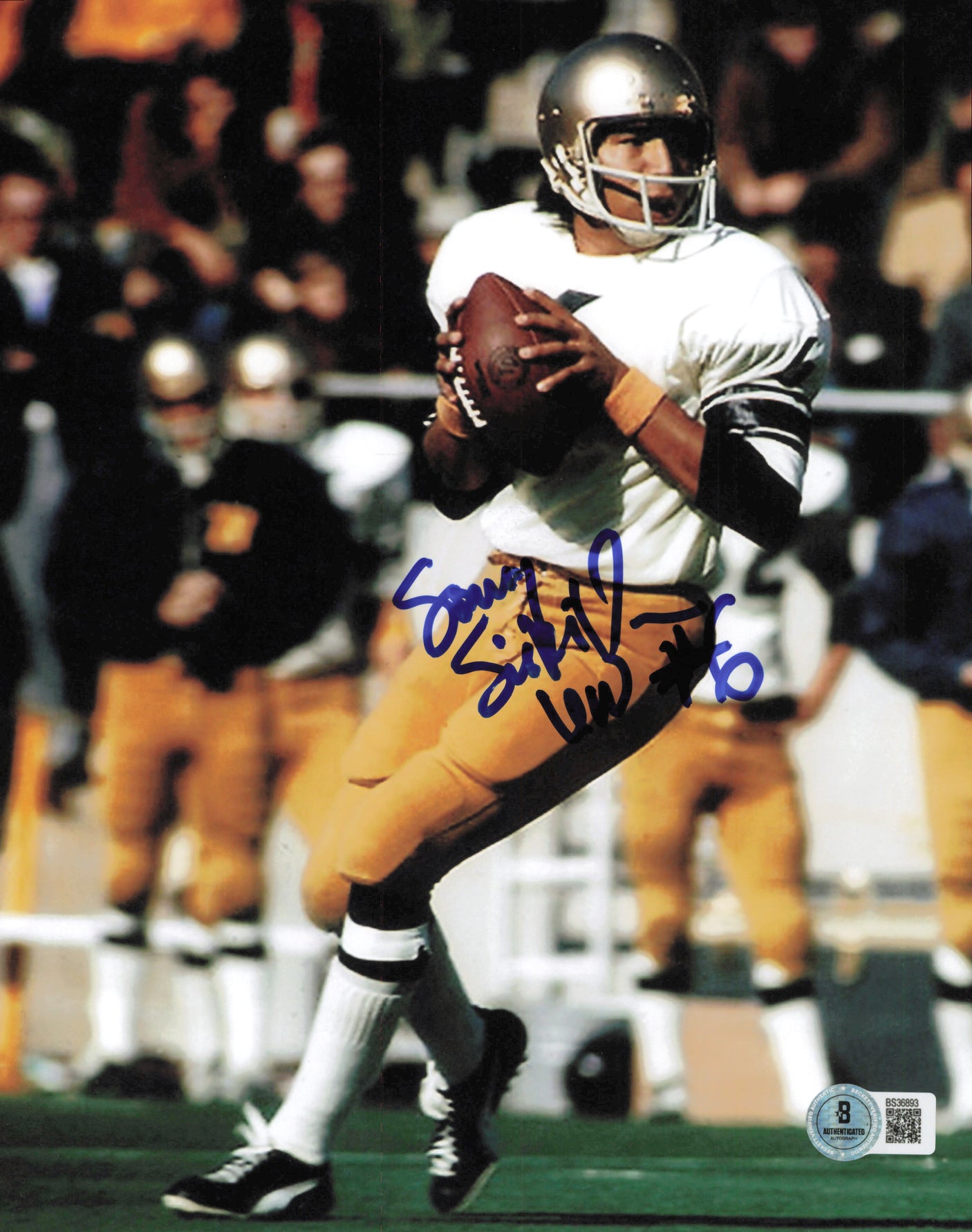 Sonny Sixkiller Autographed 8x10 Photo Washington Huskies Beckett BAS QR #BS36893