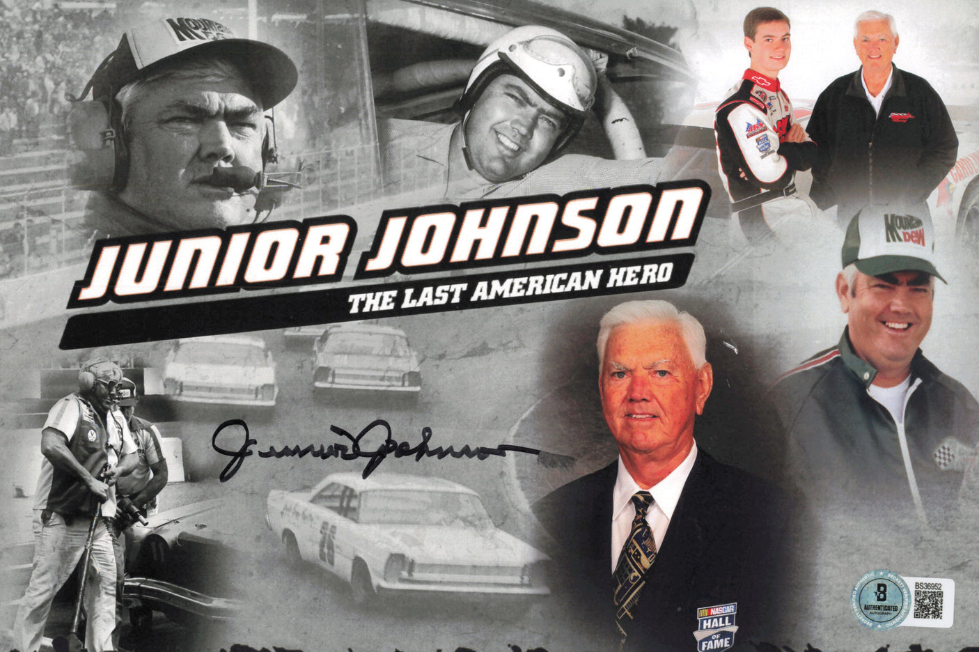 Junior Johnson Autographed 7x10 Photo Nascar Beckett BAS QR #BS36952