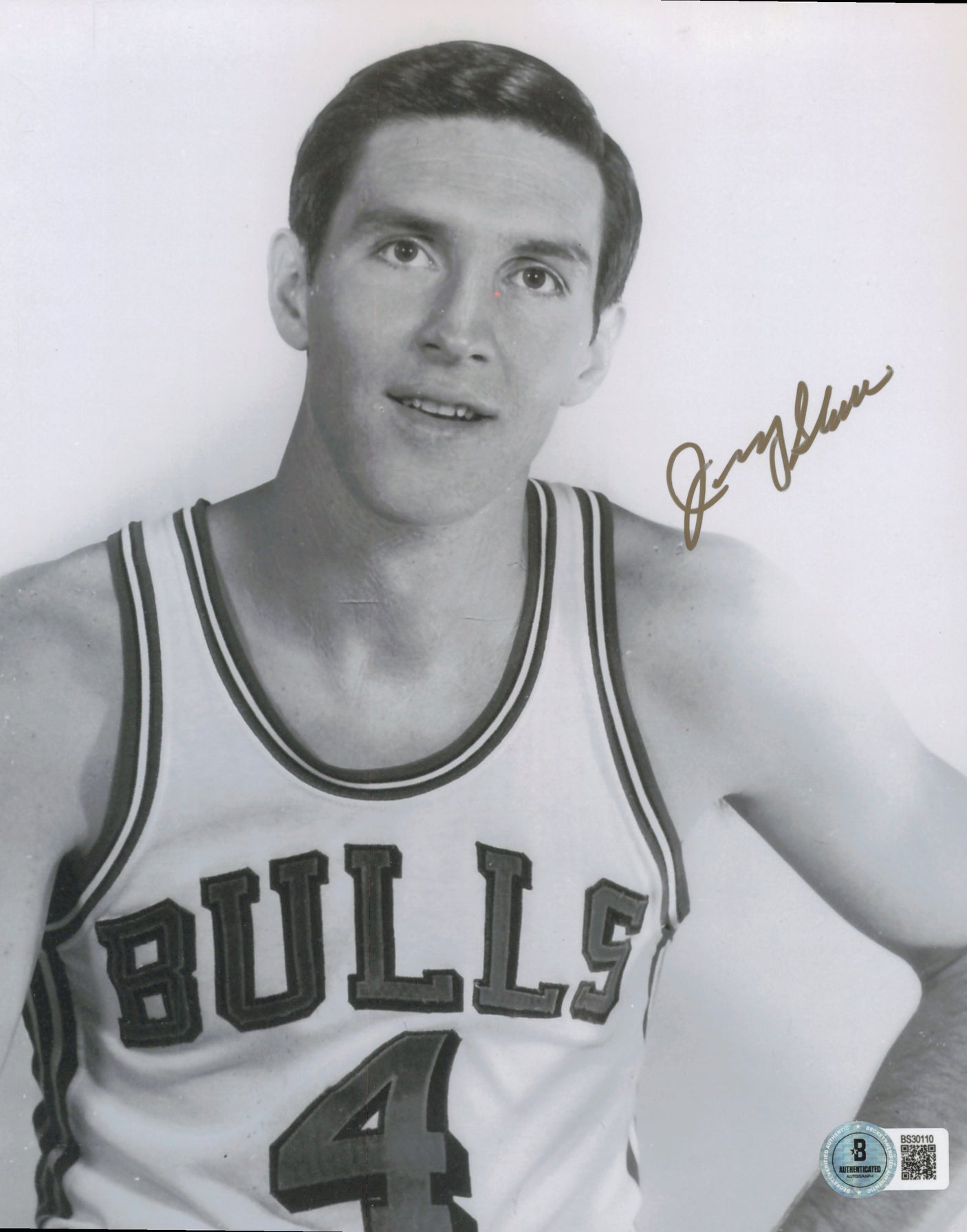 Jerry Sloan Autographed 8x10 Photo Chicago Bulls Beckett BAS QR #BS30110