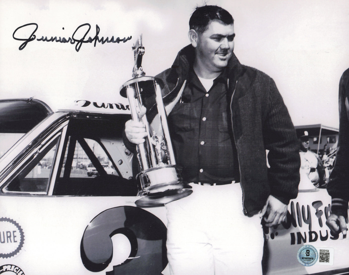 Junior Johnson Autographed 8x10 Photo Nascar Beckett BAS QR #BS30154