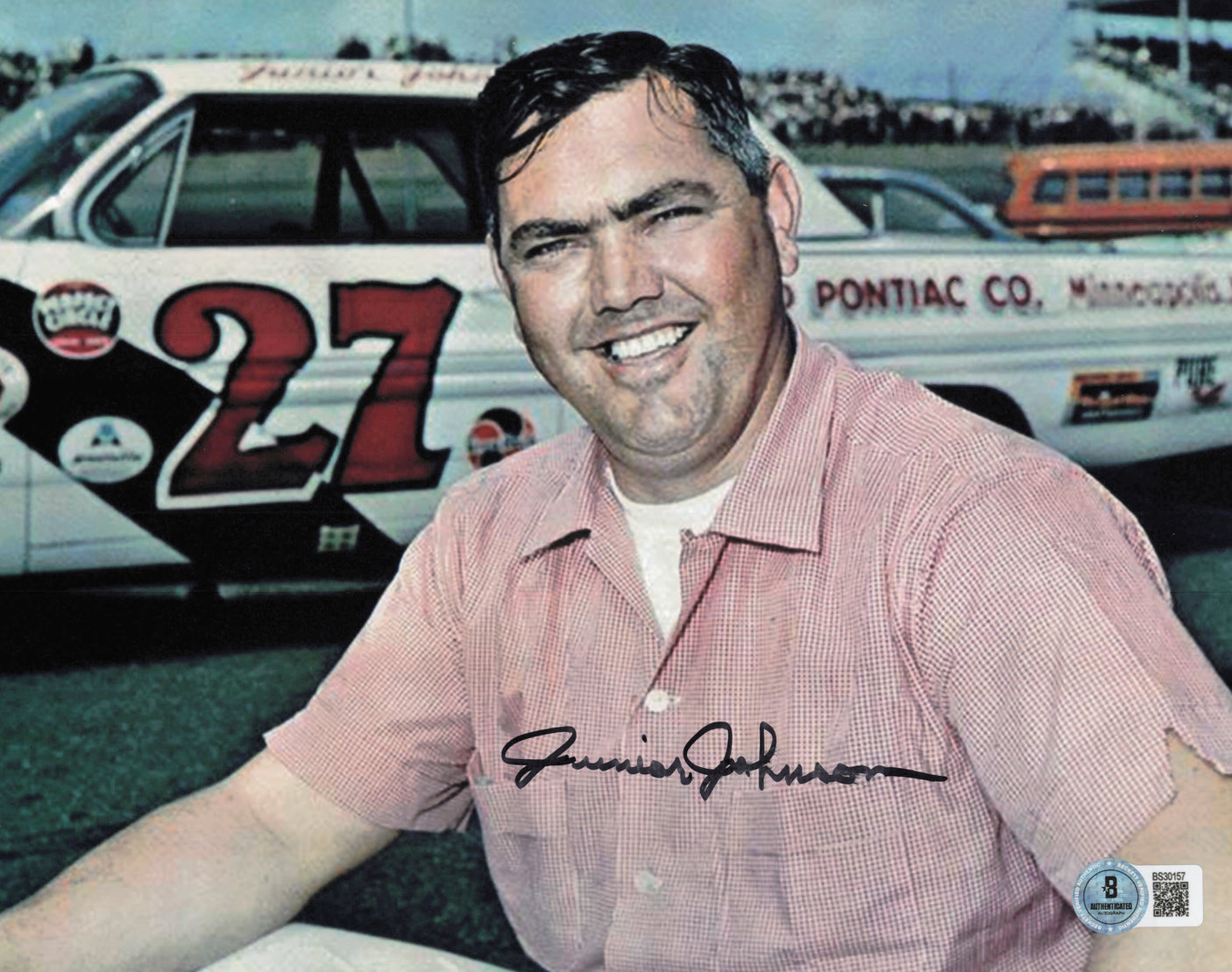 Junior Johnson Autographed 8x10 Photo Nascar Beckett BAS QR #BS30157