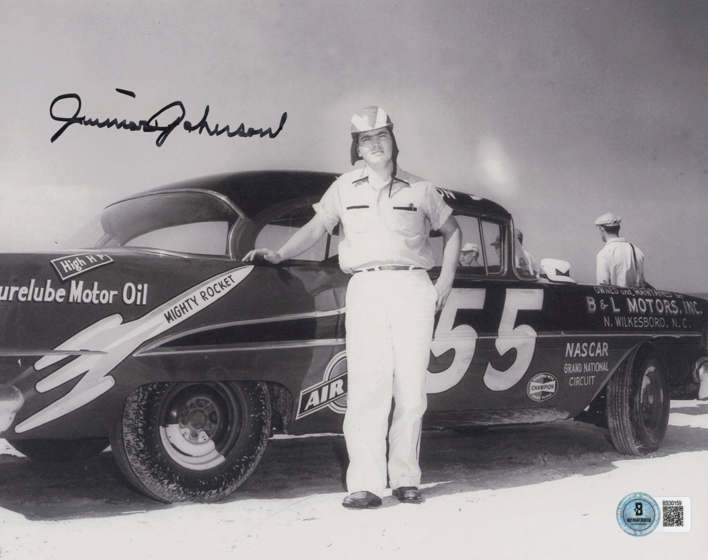 Junior Johnson Autographed 8x10 Photo Nascar Beckett BAS QR #BS30159