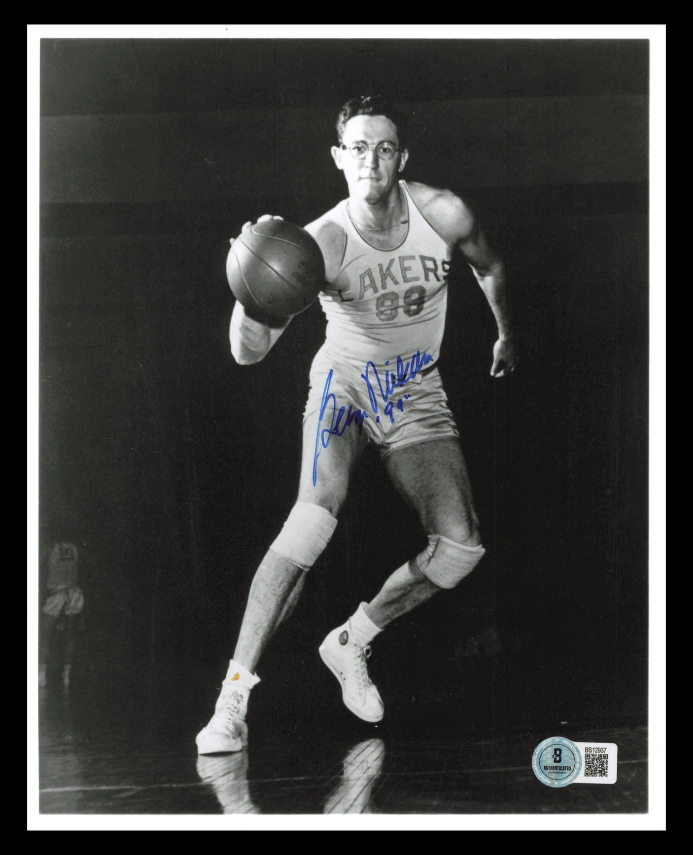 George Mikan Autographed 8x10 Photo Minneapolis Lakers "99" Beckett BAS QR #BS12937