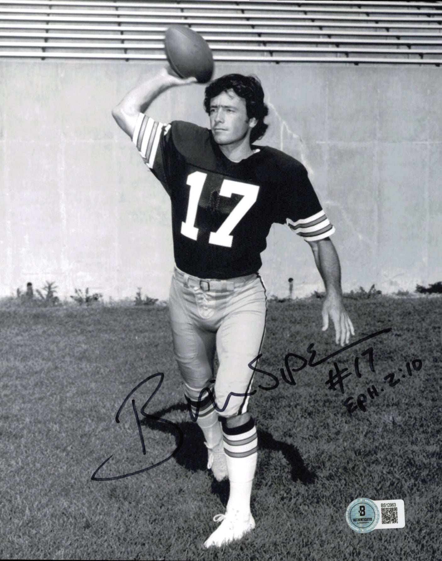 Brian Sipe Autographed 8x10 Photo Cleveland Browns Beckett BAS QR #BS12963