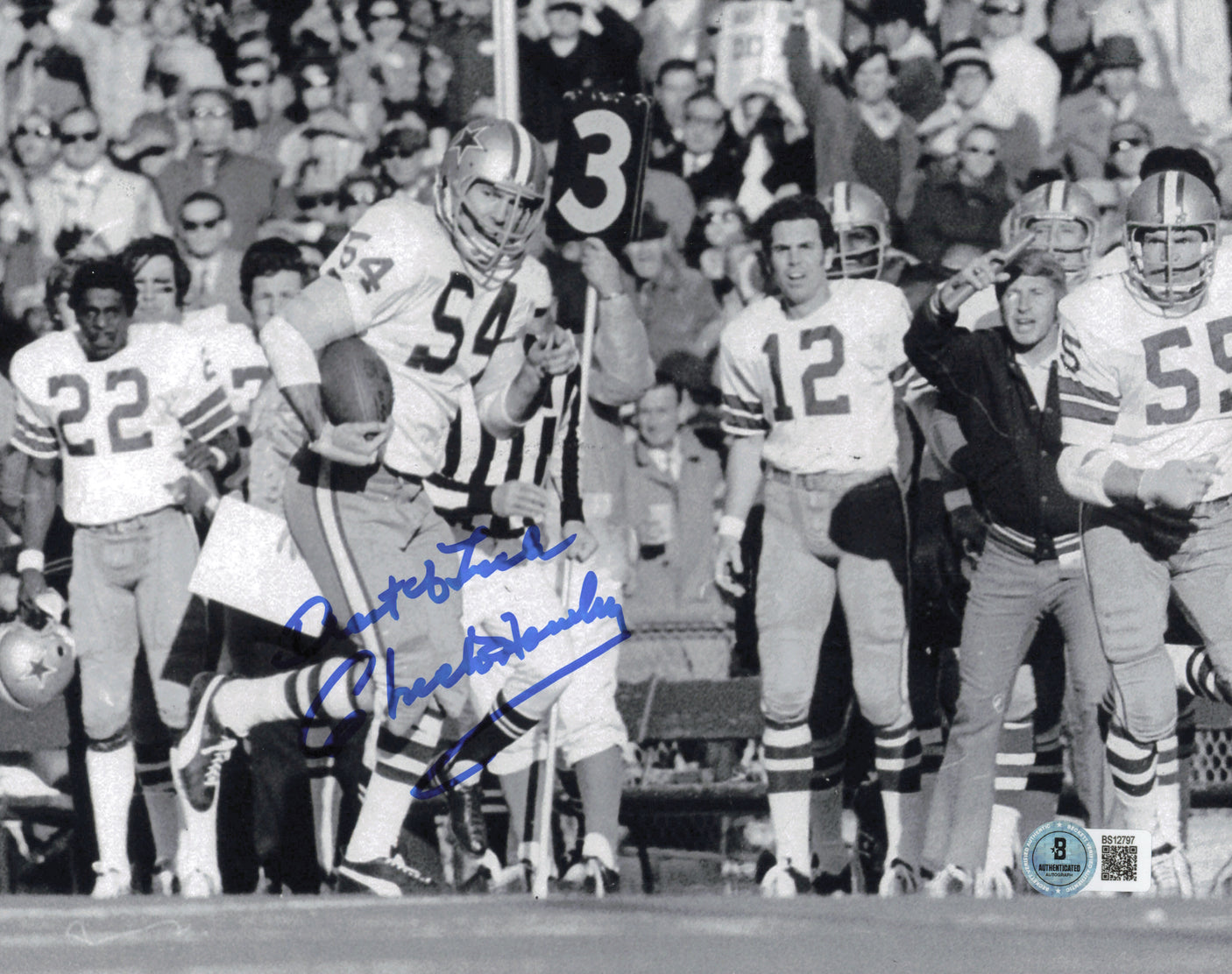 Chuck Howley Autographed 8x10 Photo Dallas Cowboys "Best of Luck" Beckett BAS QR #BS12797