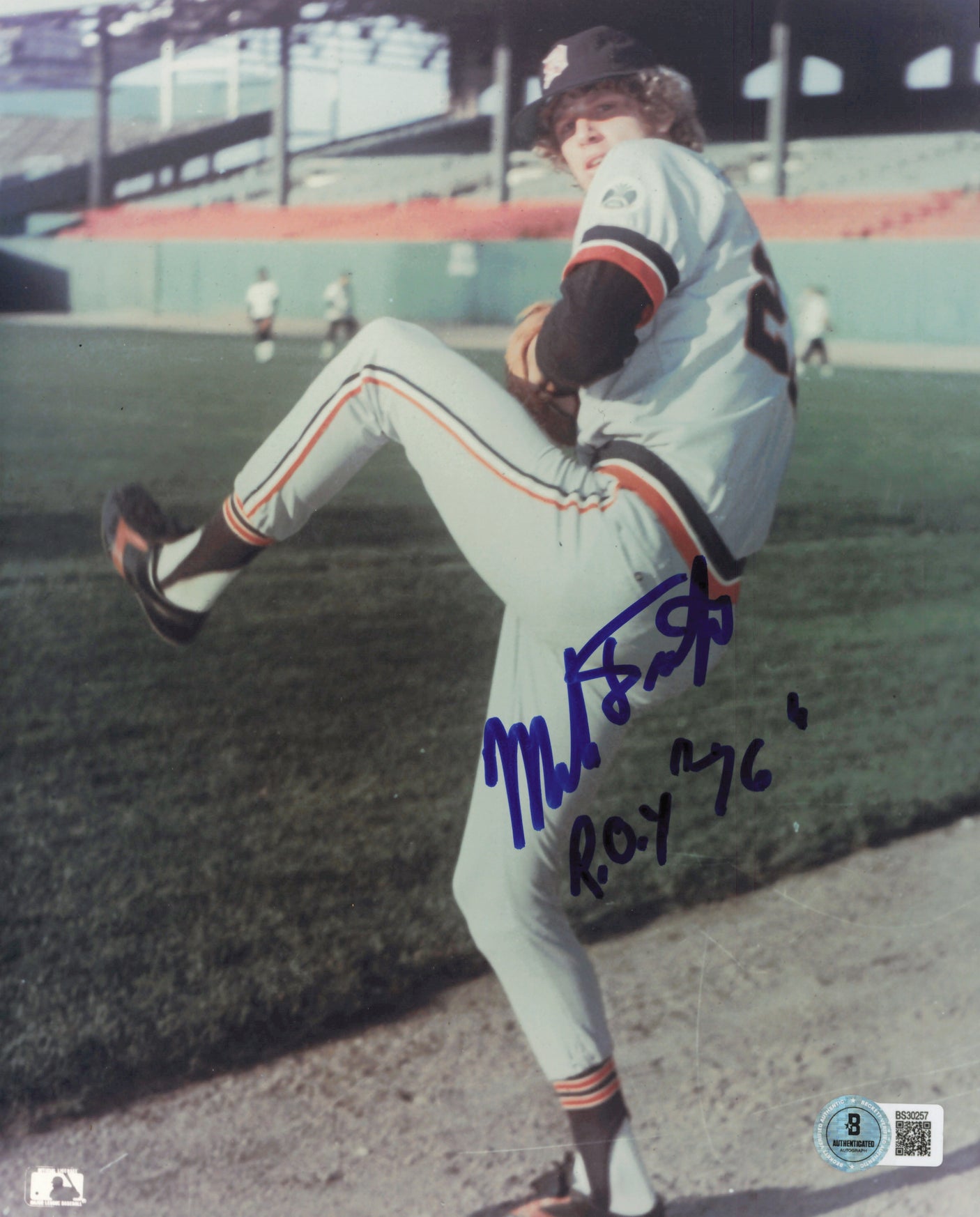 Mark The Bird Fidrych Autographed 8x10 Photo Detroit Tigers "ROY 76" Beckett BAS QR #BS30257