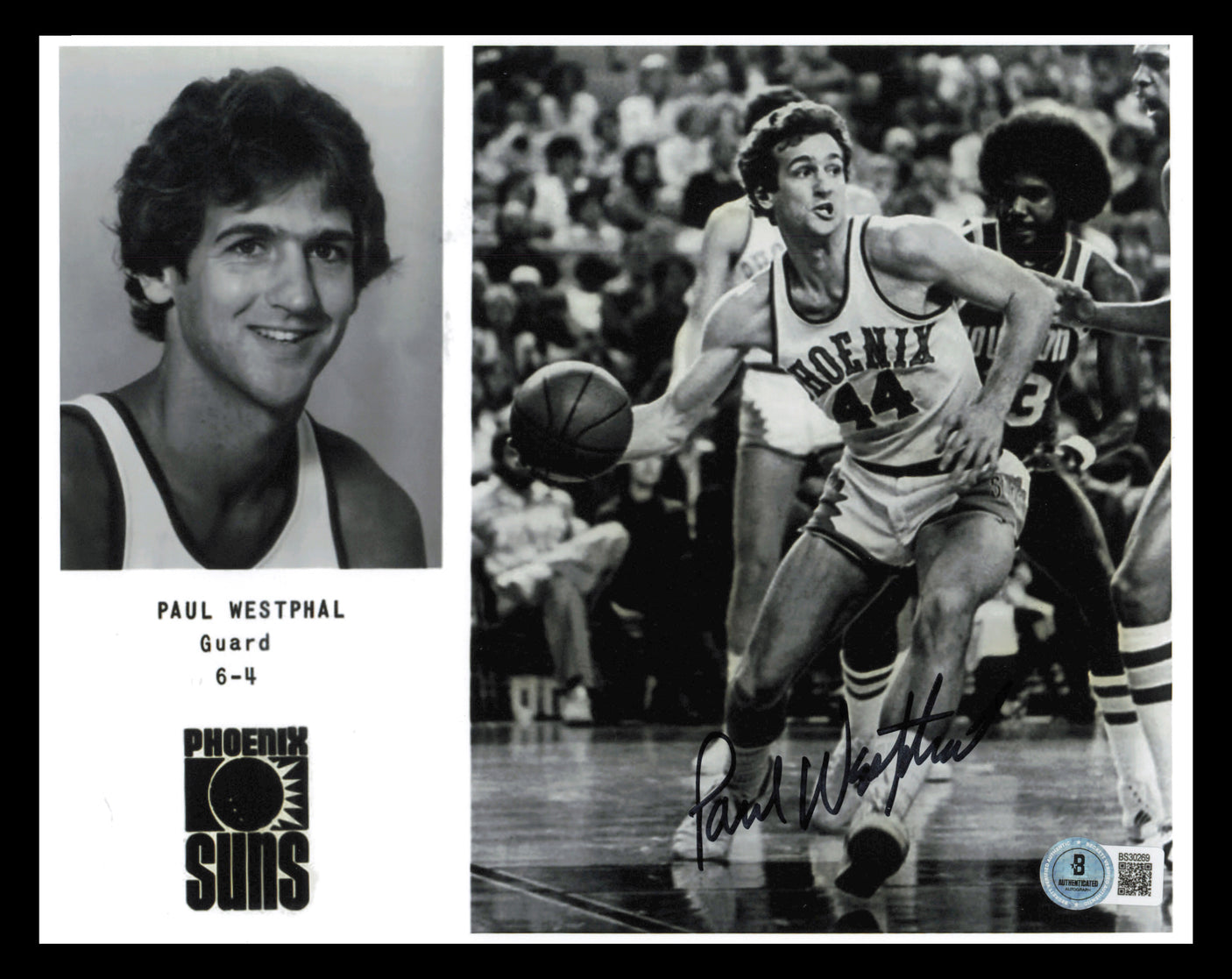Paul Westphal Autographed 8x10 Photo Phoenix Suns Beckett BAS QR #BS30269