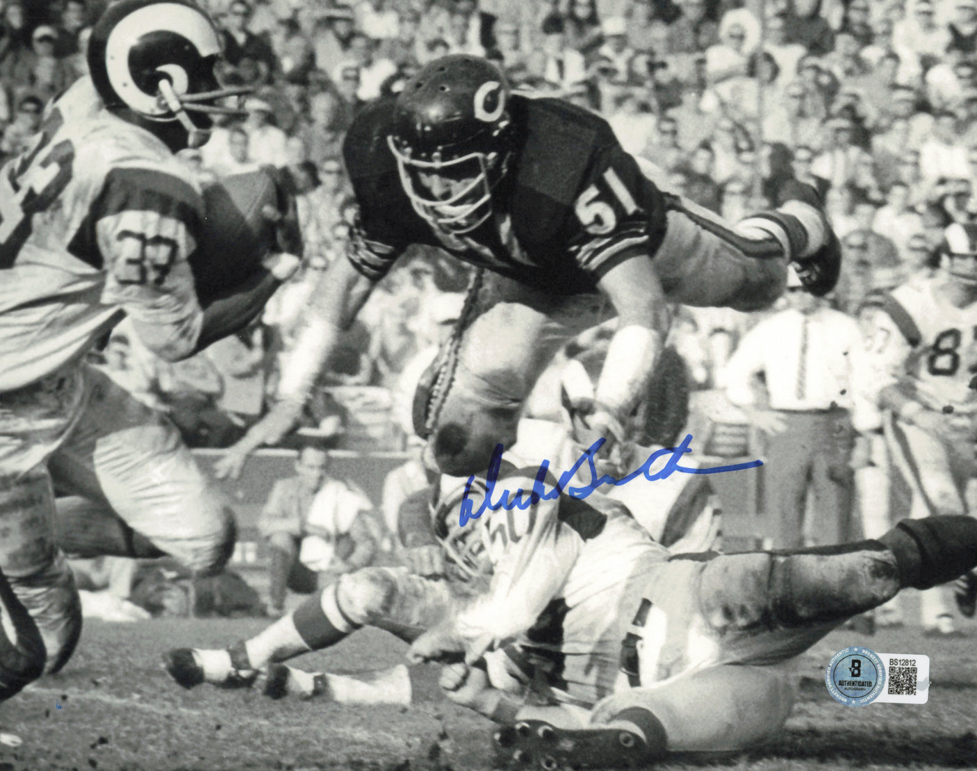 Dick Butkus Autographed 8x10 Photo Chicago Bears Beckett BAS QR #BS12812