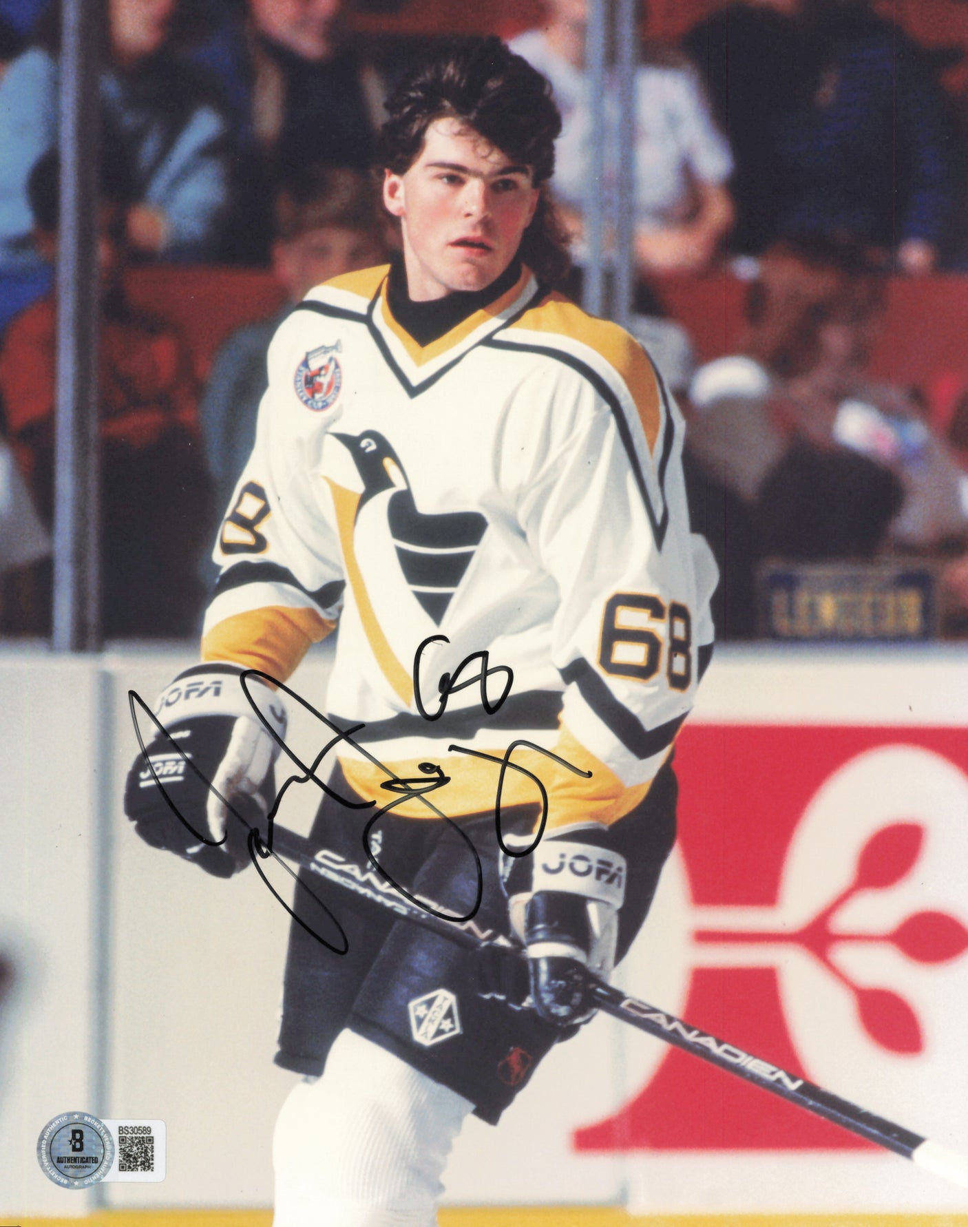 Jaromir Jagr Autographed 8x10 Photo Pittsburgh Penguins Beckett BAS QR #BS30589