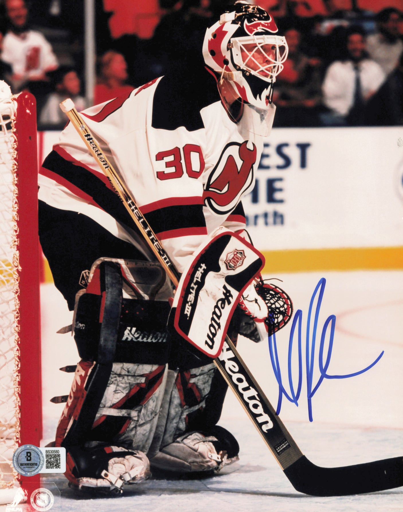 Martin Brodeur Autographed 8x10 Photo New Jersey Devils Beckett BAS QR #BS30580