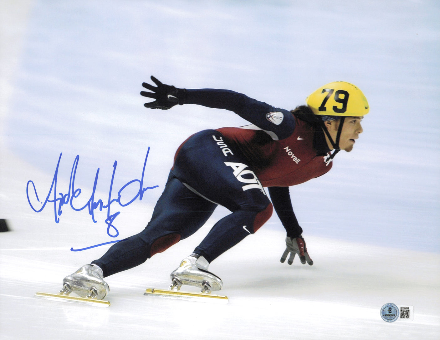 Apolo Anton Ohno Autographed 11x14 Photo Team USA Beckett BAS QR #BS30494