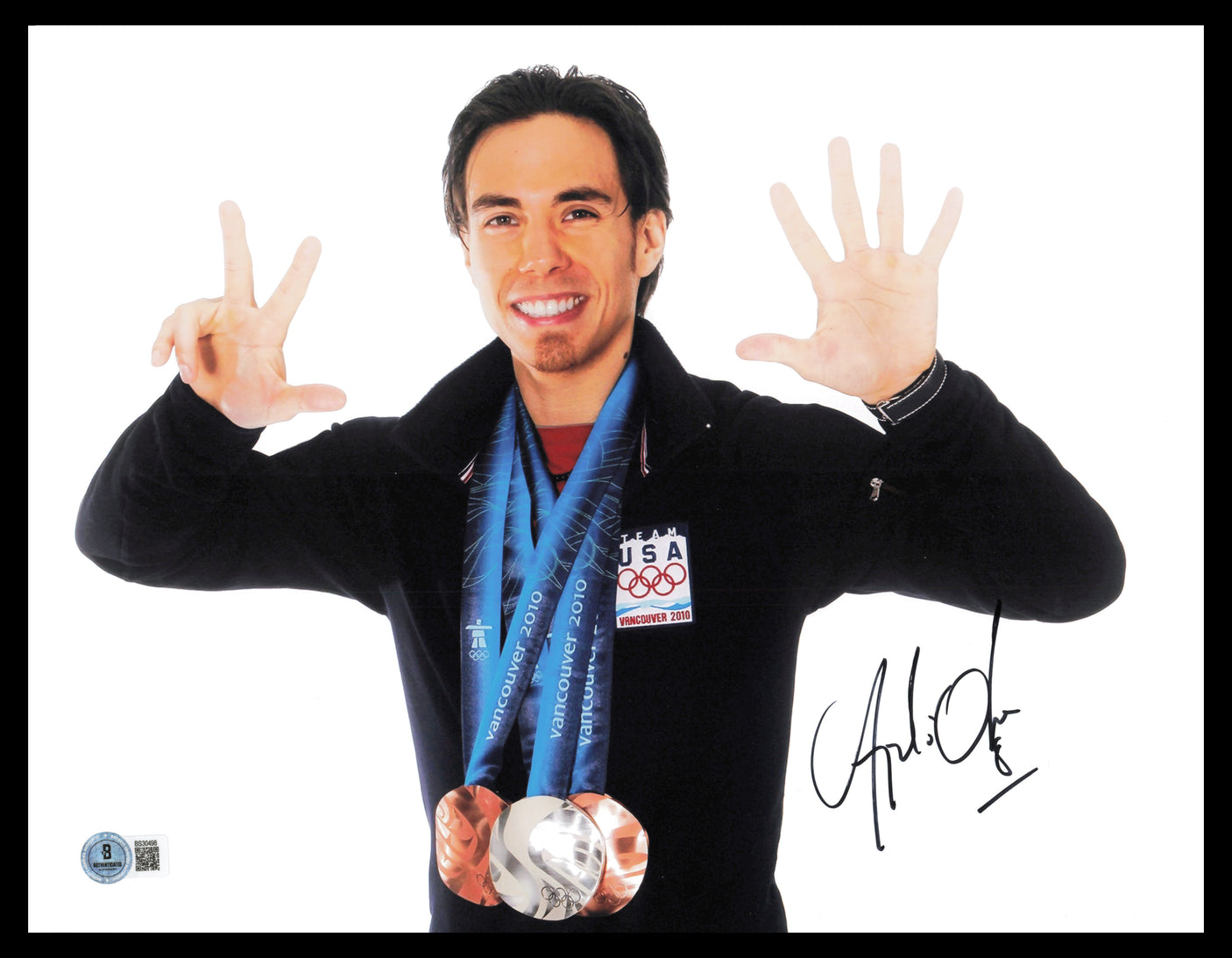 Apolo Anton Ohno Autographed 11x14 Photo Team USA Beckett BAS QR #BS30498