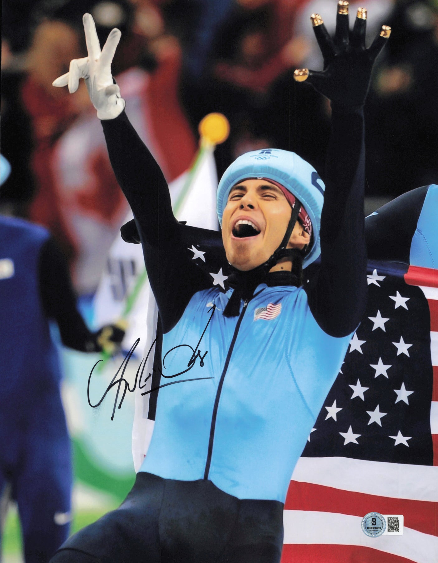 Apolo Anton Ohno Autographed 11x14 Photo Team USA Beckett BAS QR #BS30499