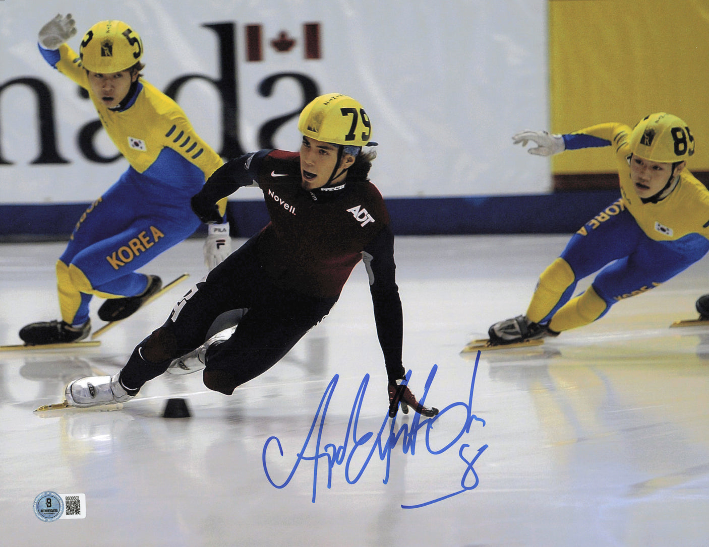 Apolo Anton Ohno Autographed 11x14 Photo Team USA Beckett BAS QR #BS30502