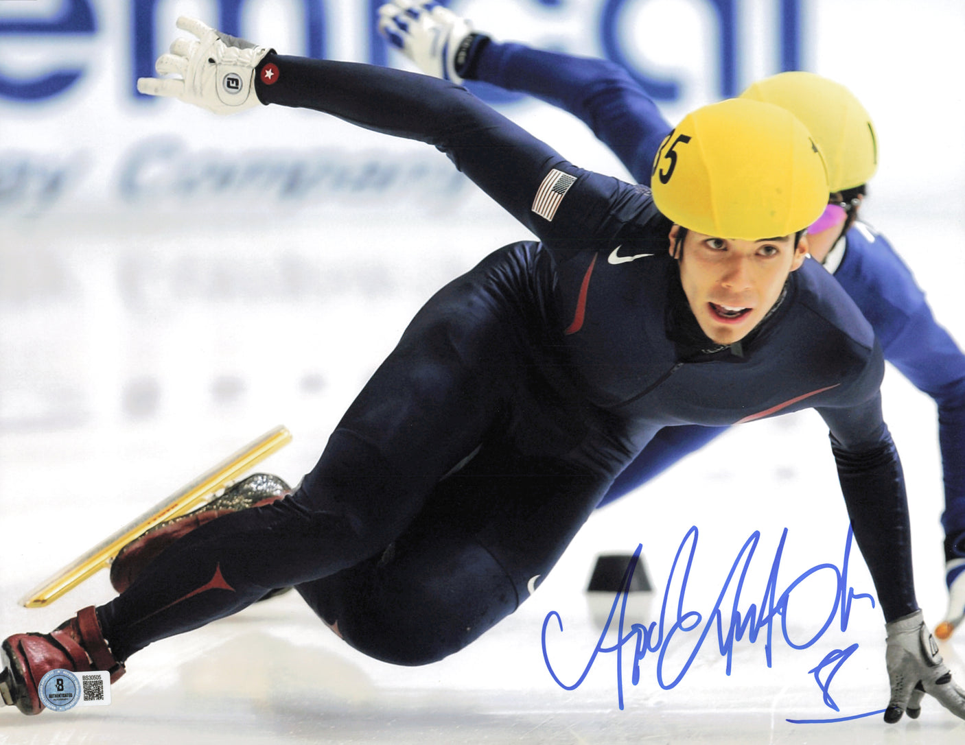 Apolo Anton Ohno Autographed 11x14 Photo Team USA Beckett BAS QR #BS30505