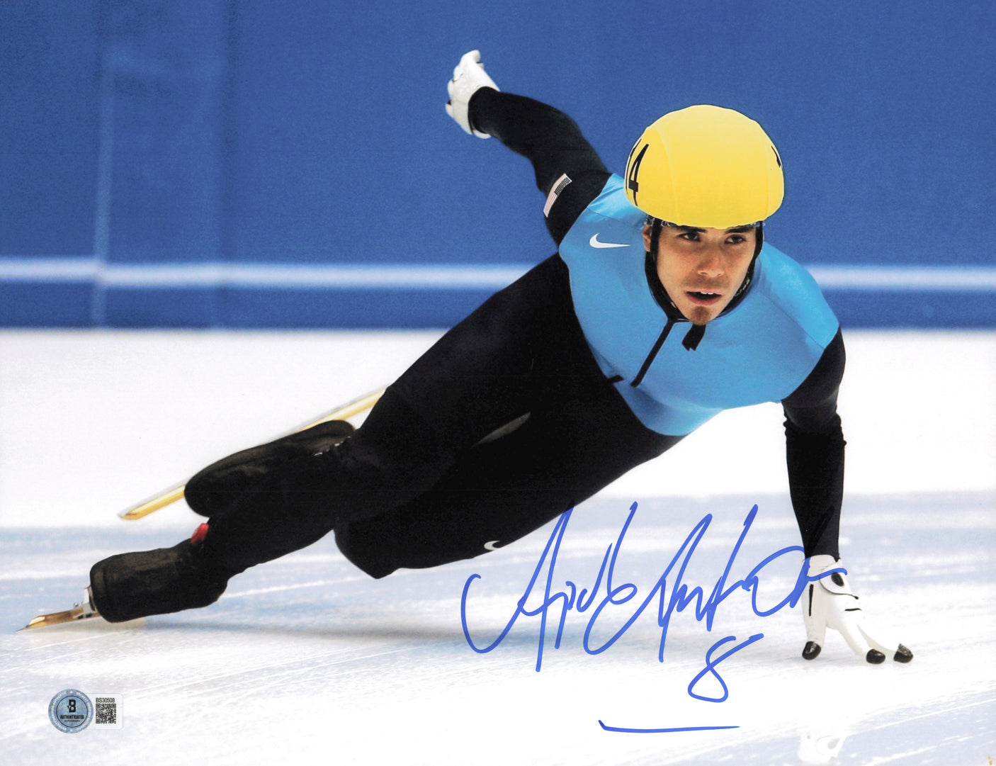 Apolo Anton Ohno Autographed 11x14 Photo Team USA Beckett BAS QR #BS30508