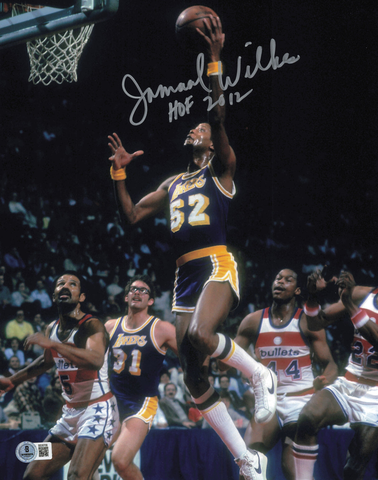 Jamaal Wilkes Autographed 11x14 Photo Los Angeles Lakers "HOF 2012" Beckett BAS QR #SB30708