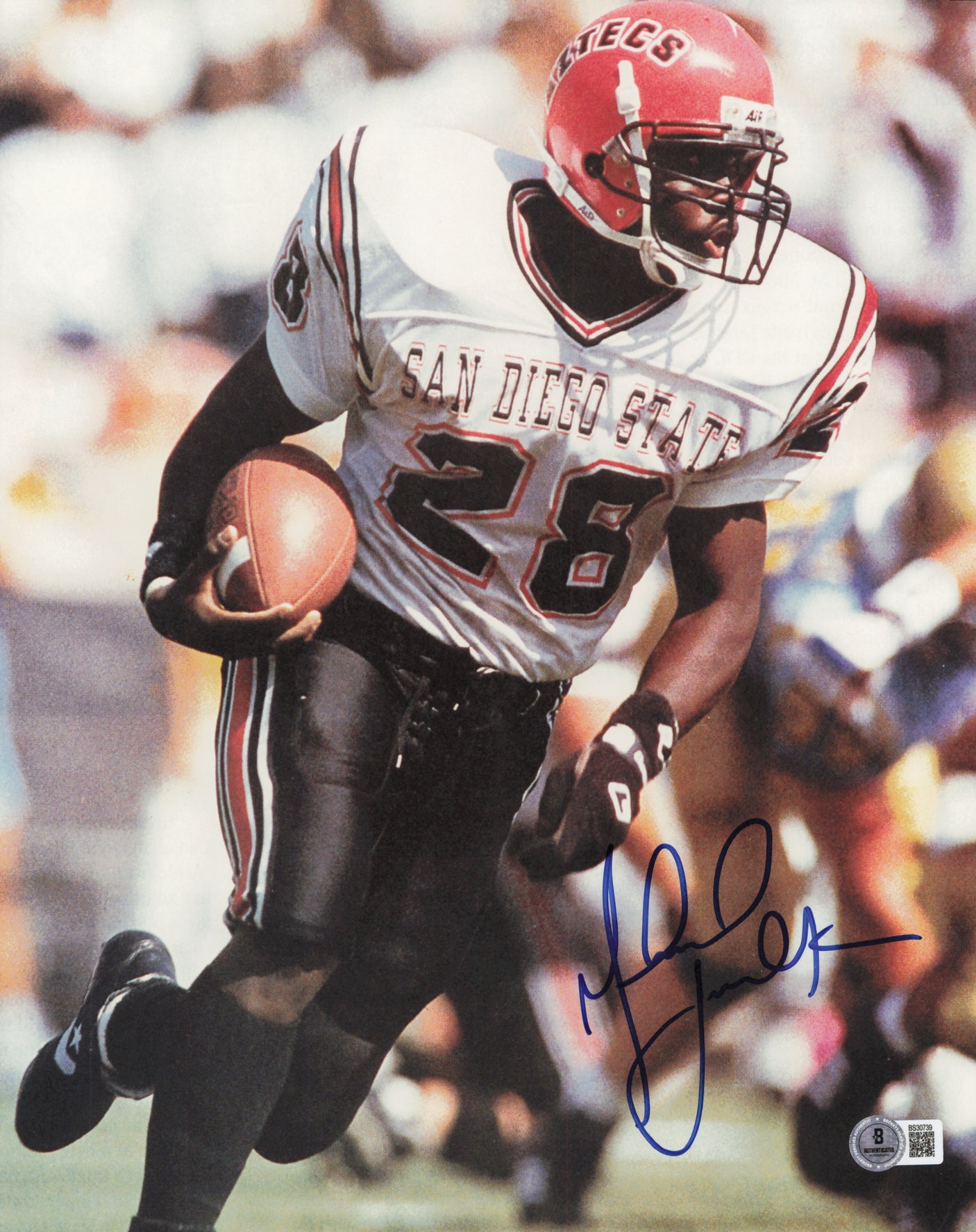 Marshall Faulk Autographed 11x14 Photo San Diego St. Beckett BAS QR #SB30739