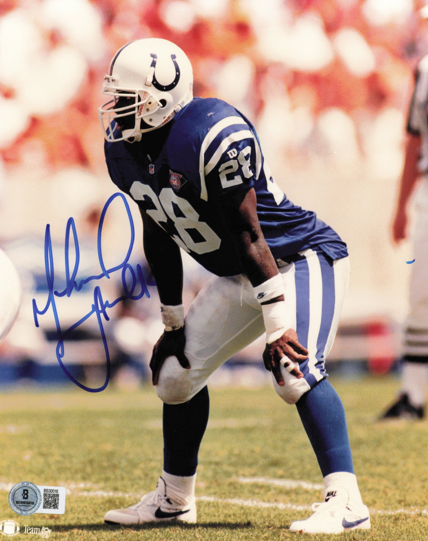 Marshall Faulk Autographed 8x10 Photo Indianapolis Colts Beckett BAS QR #BS32016