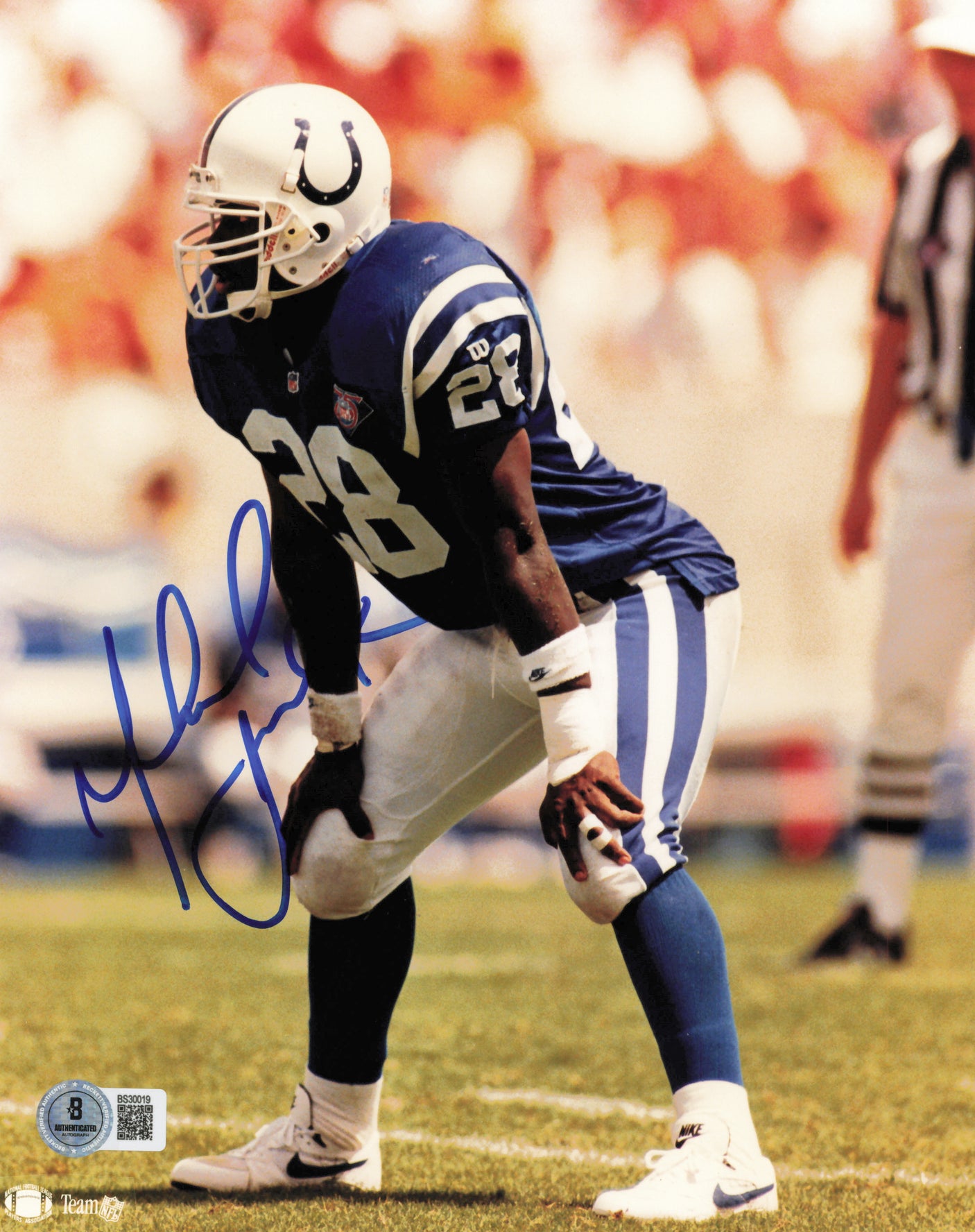 Marshall Faulk Autographed 8x10 Photo Indianapolis Colts Beckett BAS QR #BS32019