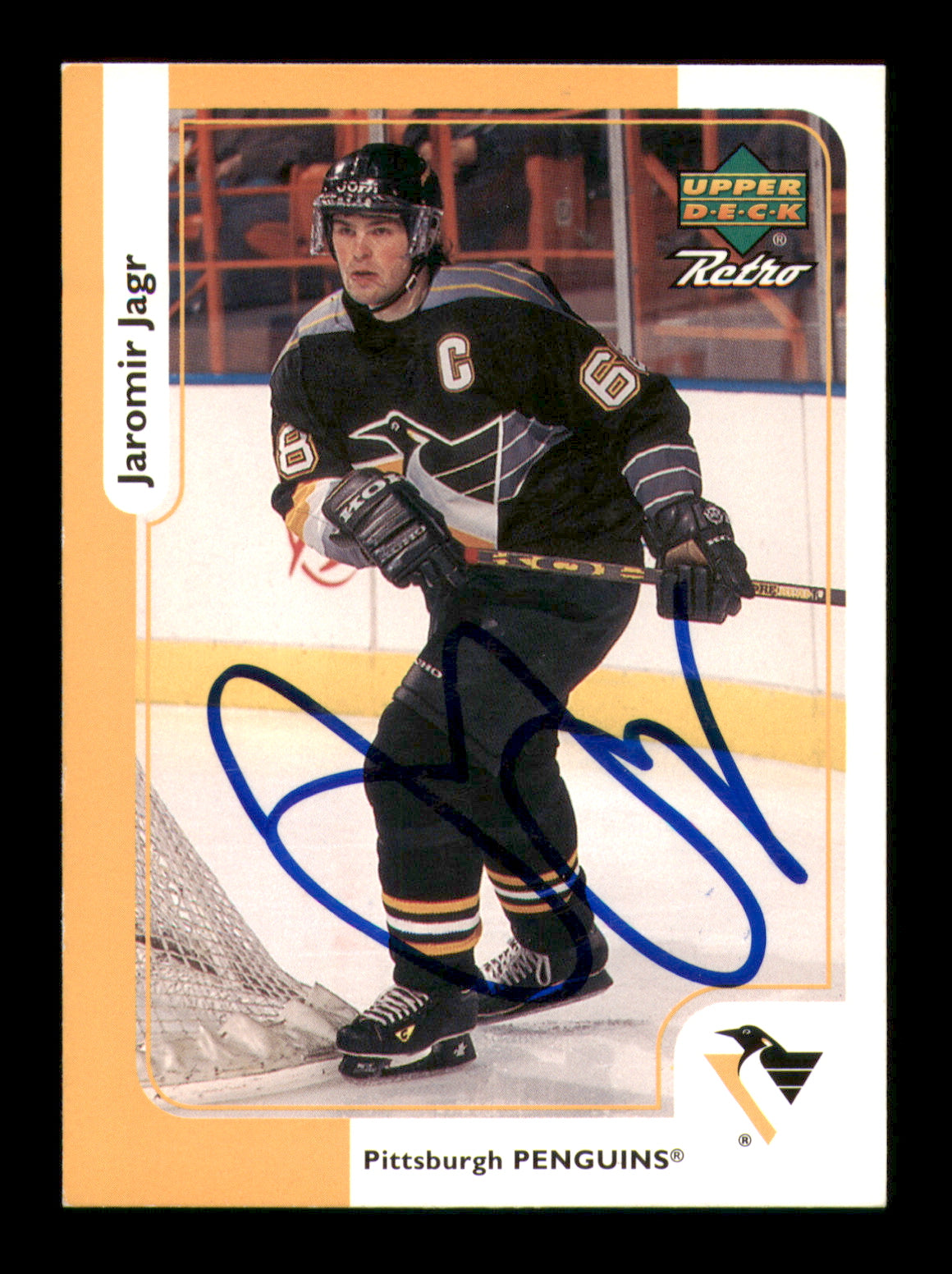 Jaromir Jagr Autographed 1999-00 McDonalds Upper Deck Retro Card #McD-6 Pittsburgh Penguins SKU #248125