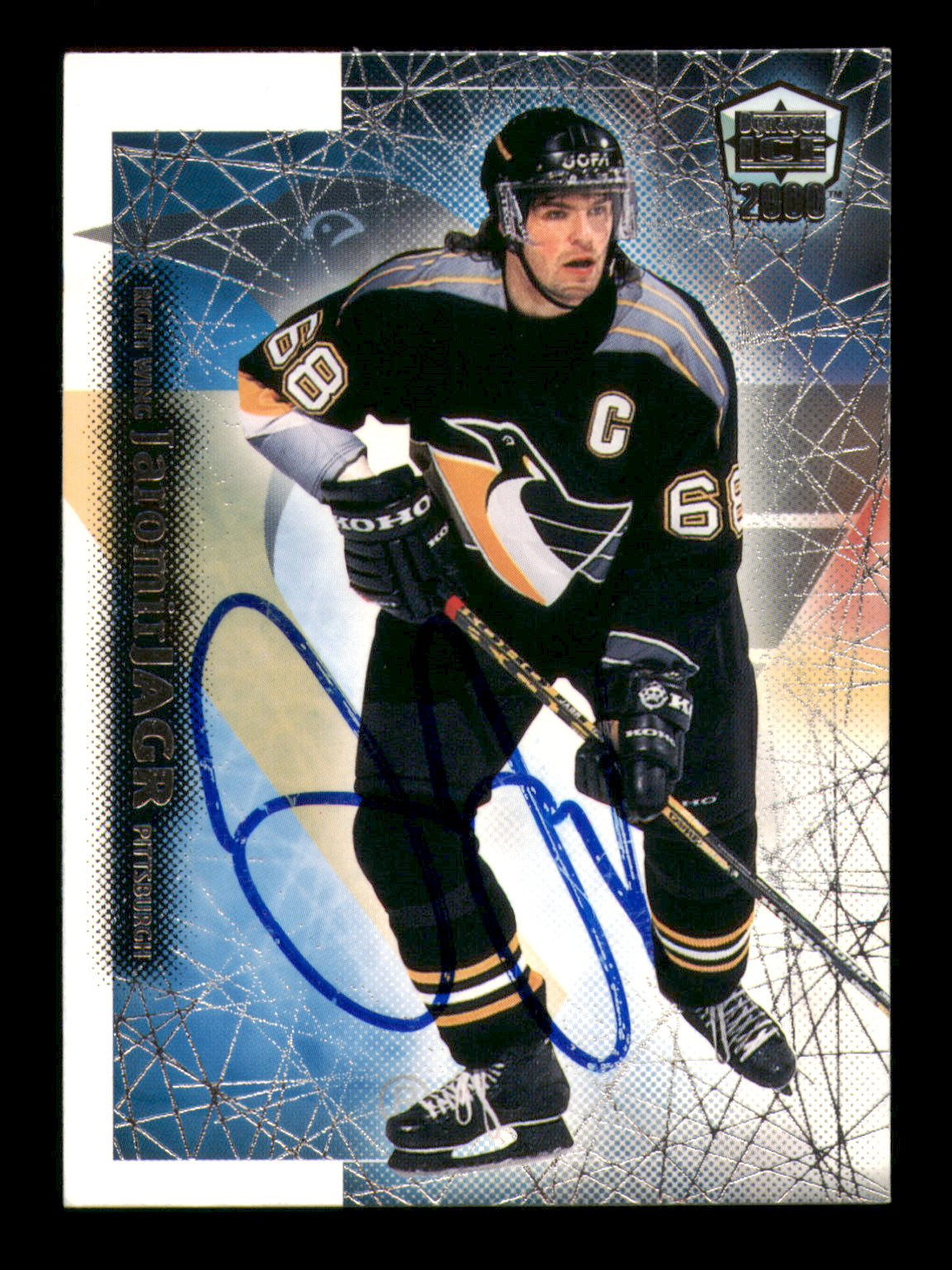 Jaromir Jagr Autographed 1999-00 Pacific Dynagon Ice Card #159 Pittsburgh Penguins SKU #248126