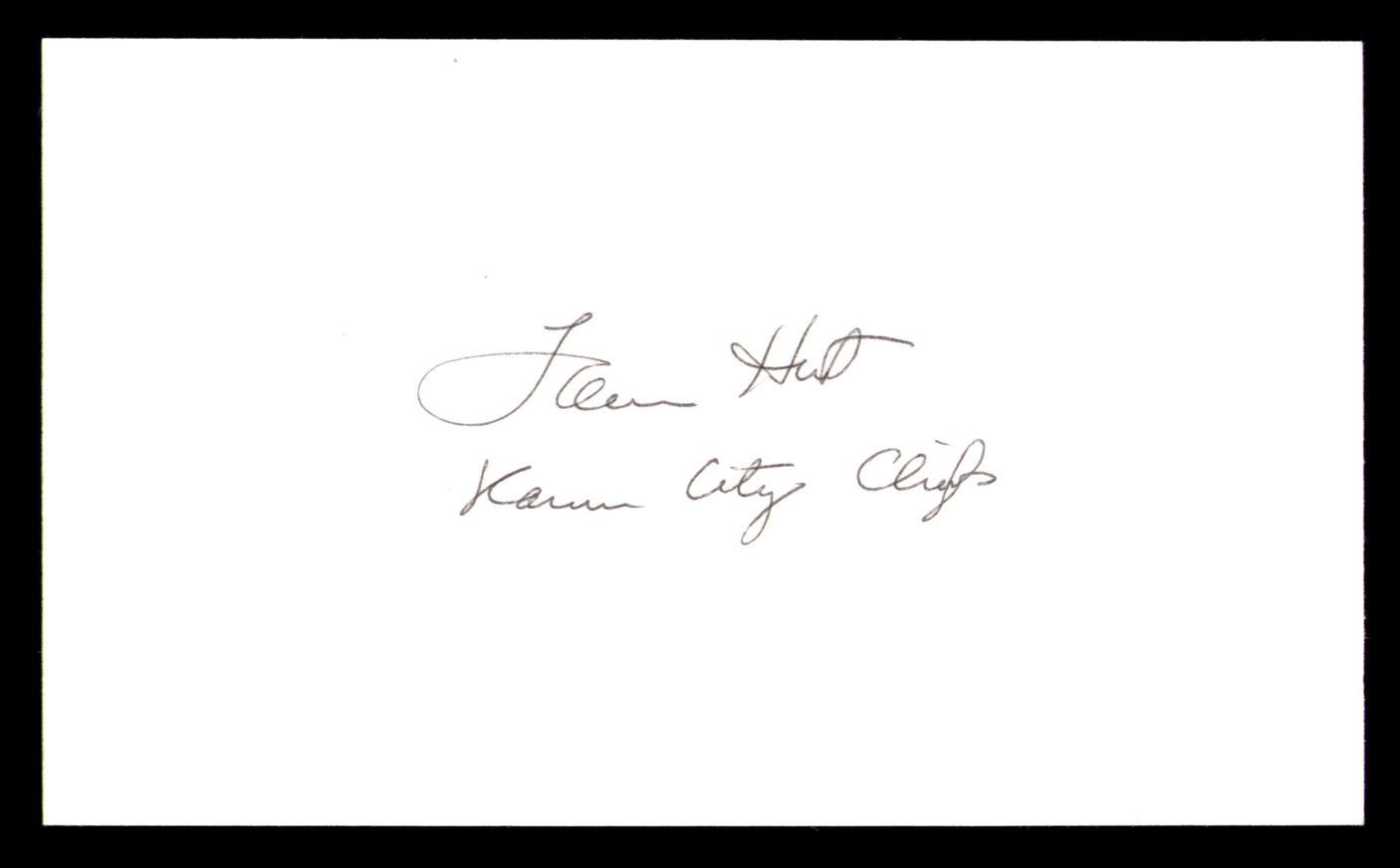 Lamar Hunt Autographed 3x5 Index Card Kansas City Chiefs SKU #248512