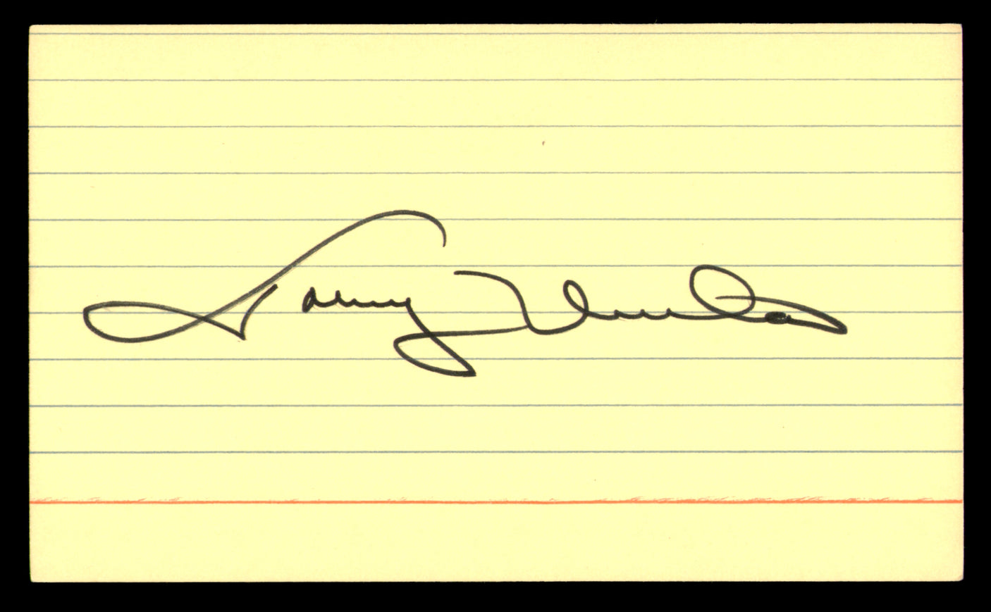 Johnny Unitas Autographed 3x5 Index Card Baltimore Colts SKU #248567