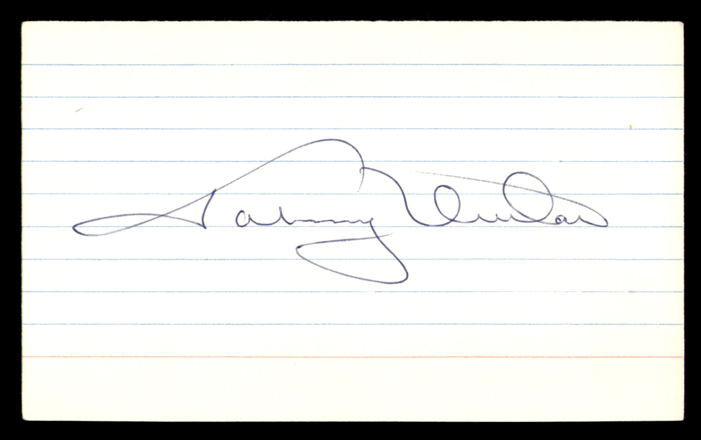 Johnny Unitas Autographed 3x5 Index Card Baltimore Colts SKU #248568