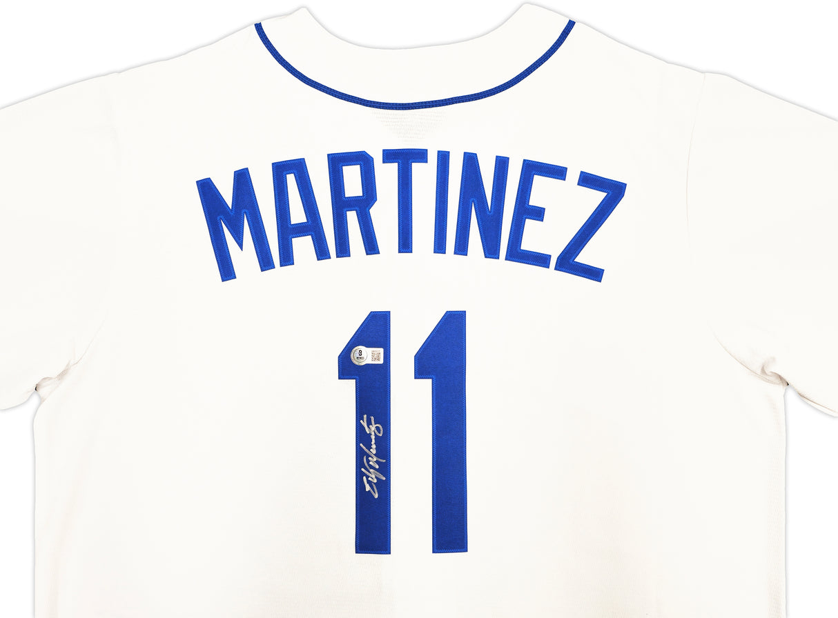 Seattle Mariners Edgar Martinez Autographed White Nike Cooperstown Collection Jersey Size L Beckett BAS Witness Stock #230595