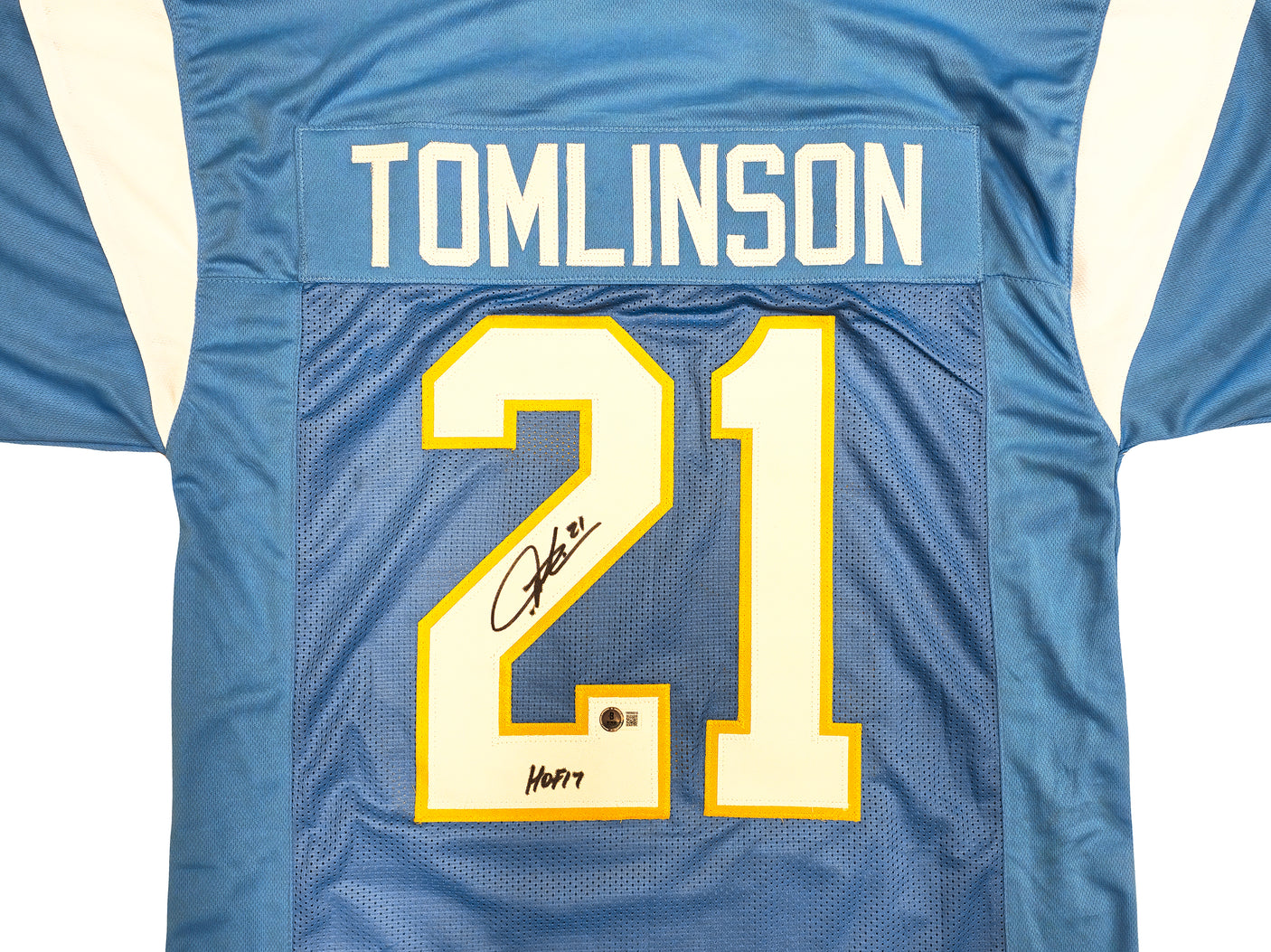 San Diego Chargers LaDainian Tomlinson Autographed Powder Blue Jersey "HOF 17" Beckett BAS Witness Stock #230584