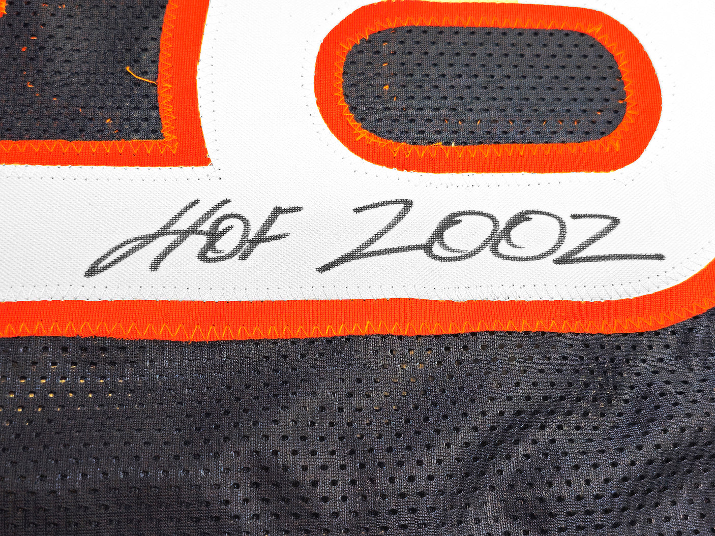 Chicago Bears Dan Hampton Autographed Blue Jersey "HOF 2002" Beckett BAS Witness Stock #231046