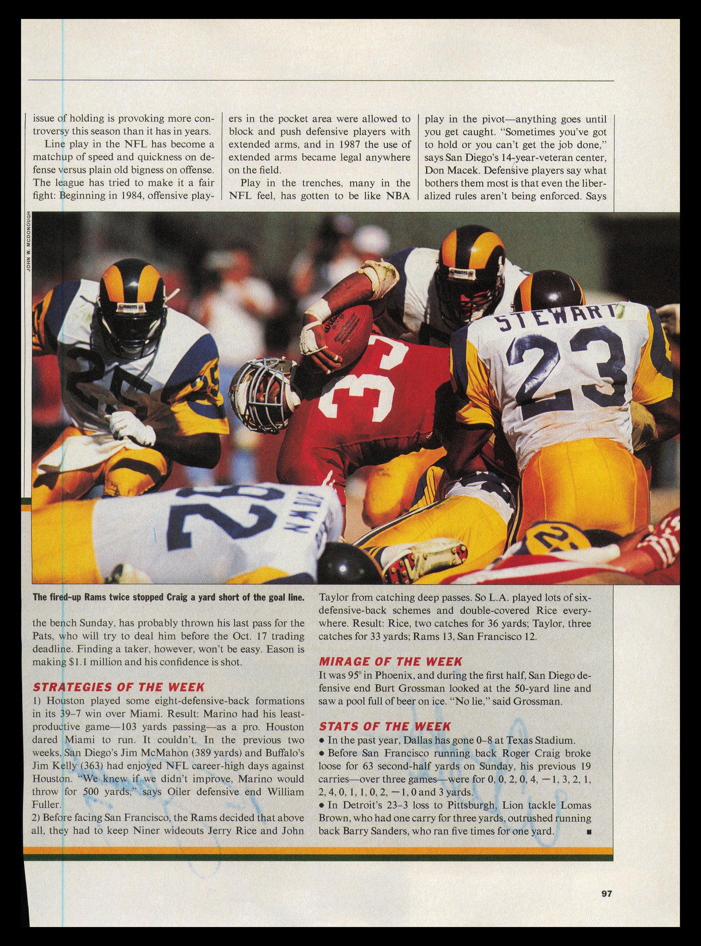 Mike Webster & Ron Jaworski Autographed 8x10 Magazine Page Photo Kansas City Chiefs Beckett BAS #AE16548