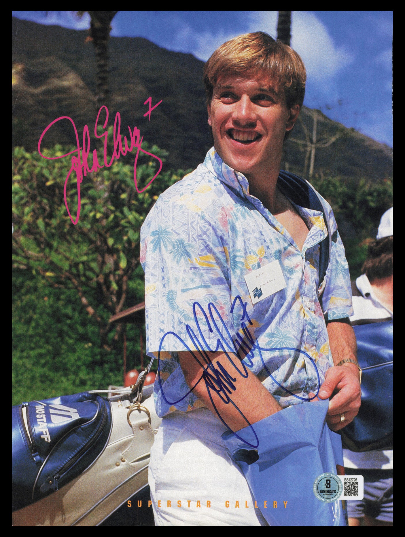 John Elway Autographed 8.5x11 Magazine Page Photo Denver Broncos Beckett BAS QR #BS12726