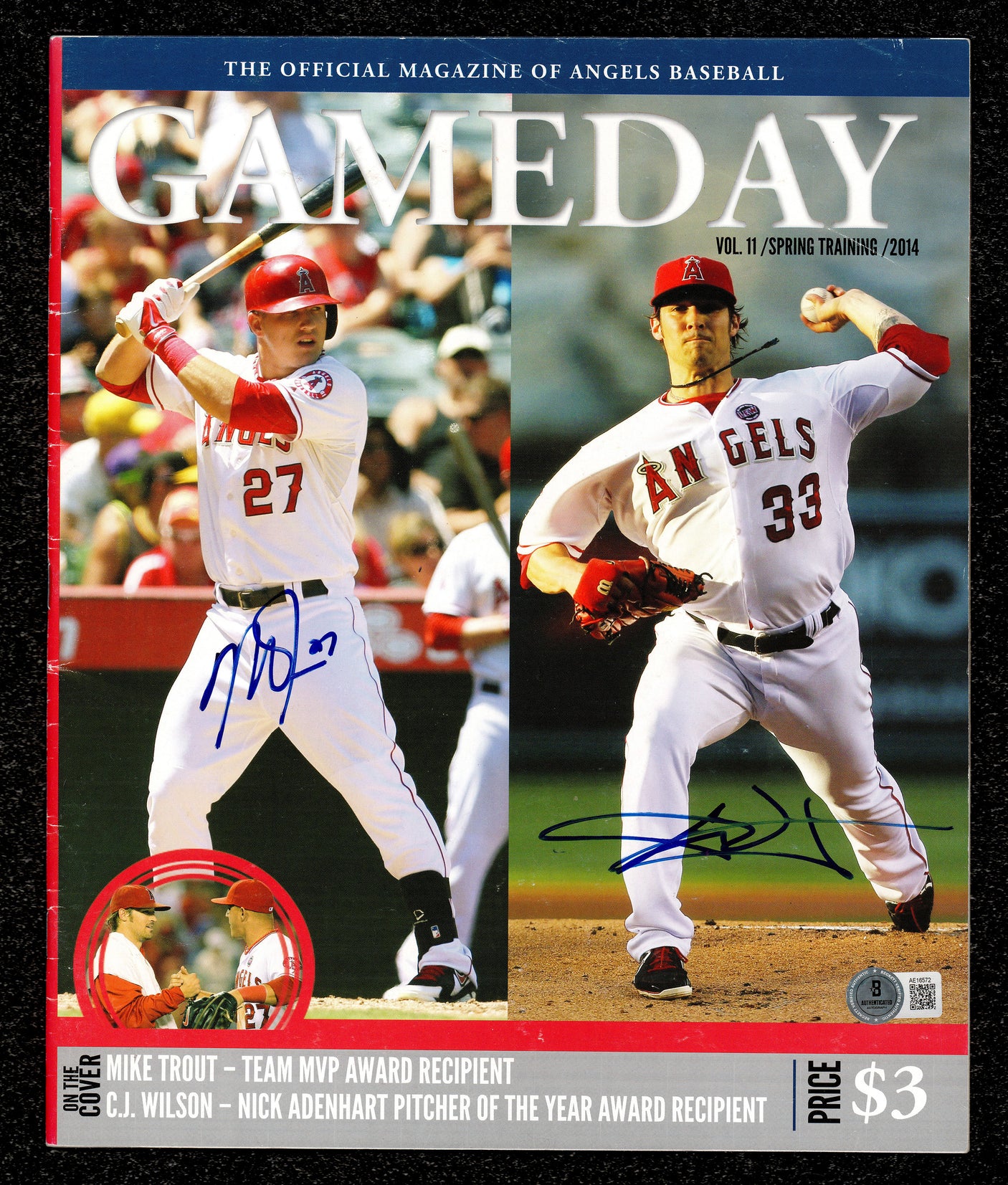 Mike Trout & C.J. Wilson Autographed Gameday Program California Angels Beckett BAS #AE16572