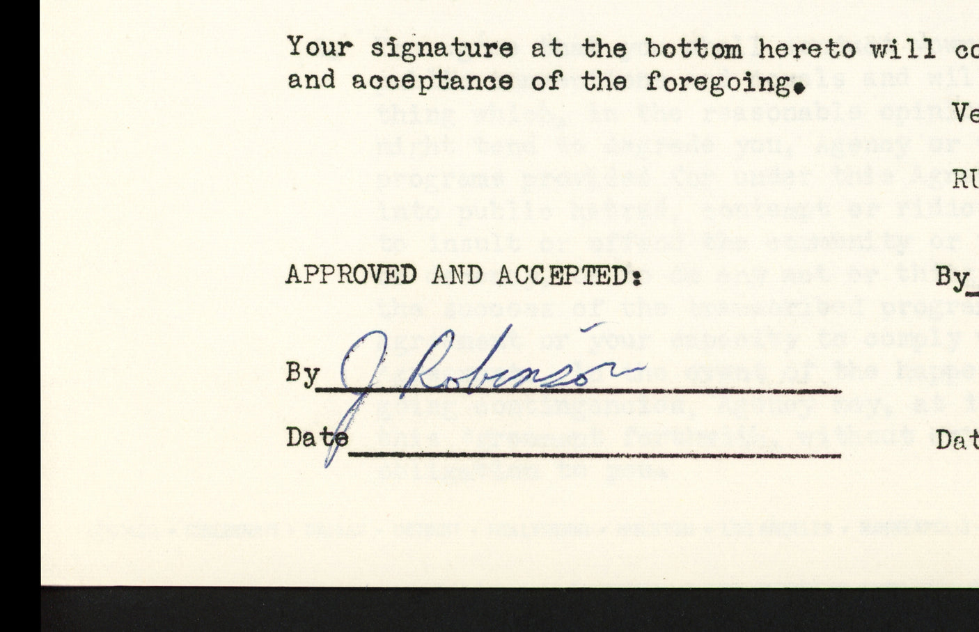 Jackie Robinson Autographed 1956 Greatest Sports Thrill Contract Brooklyn Dodgers Beckett BAS #AE16478