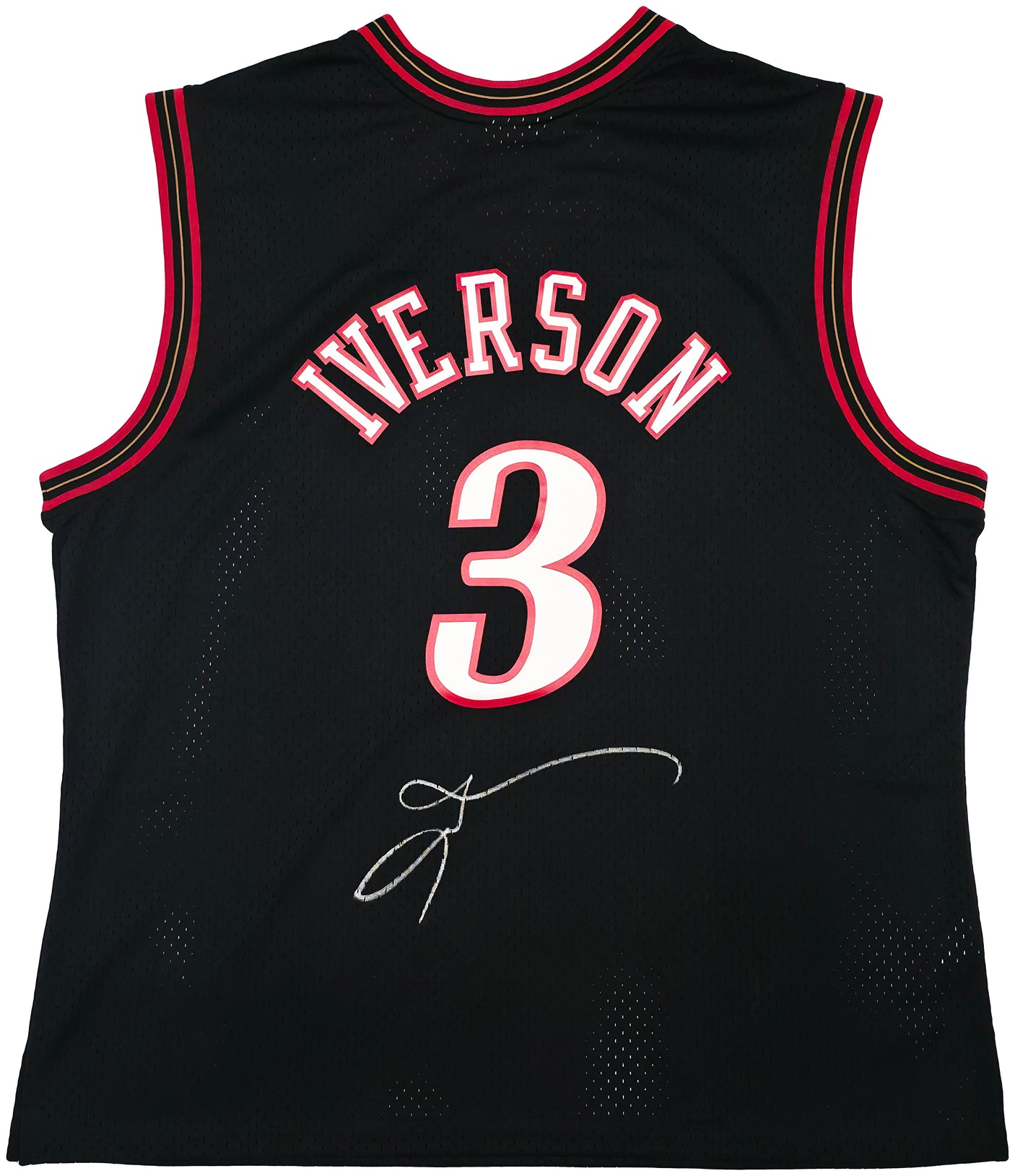 Philadelphia 76ers Allen Iverson Autographed Black Authentic Mitchell & Ness 2000-01 HWC Swingman Jersey Size 2XL Beckett BAS Witness Stock #245734