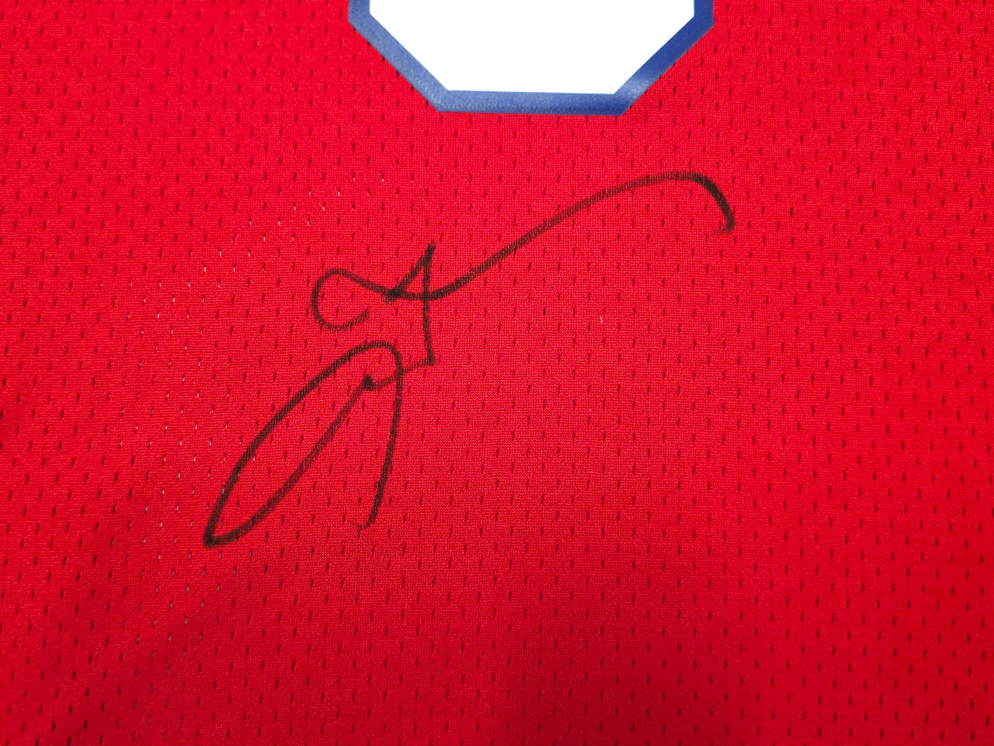 Philadelphia 76ers Allen Iverson Autographed Red Authentic Mitchell & Ness 2002-03 HWC Swingman Jersey Size L Beckett BAS Witness Stock #245735